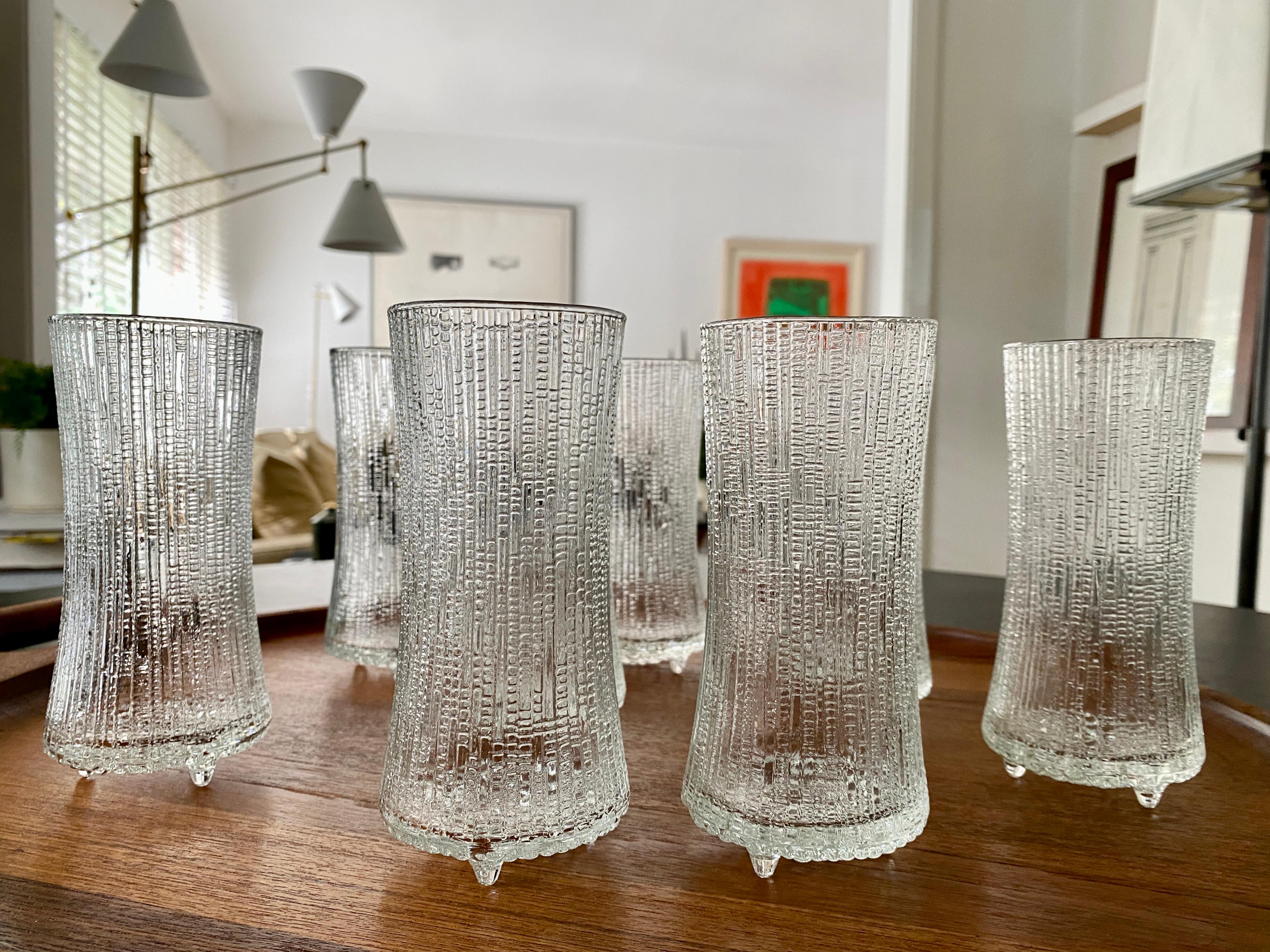 8 verres Ultima Thule de 6 pouces de haut conçus par Tapio Wirkkala pour iittala, rares. en vente 2