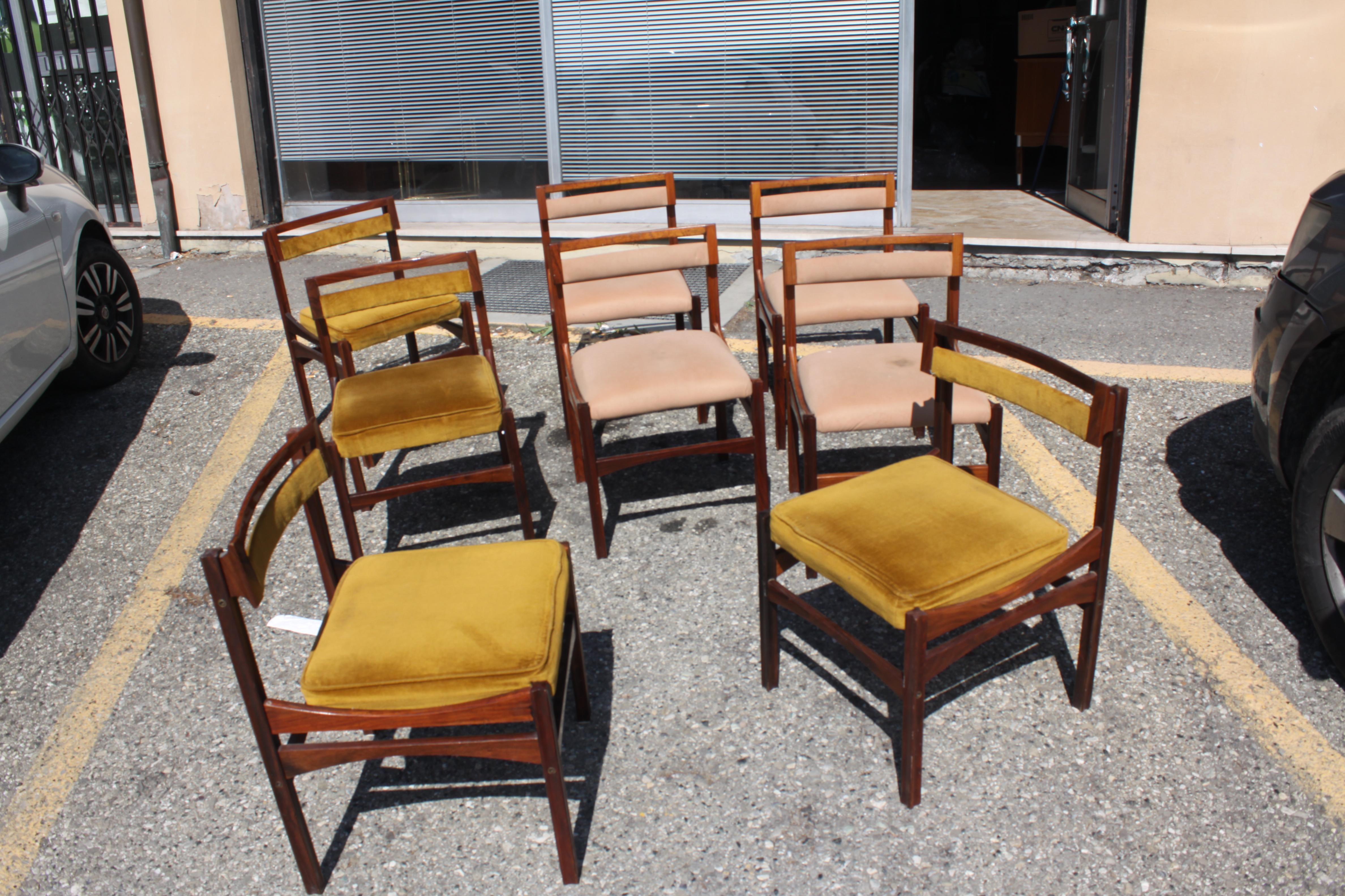 8 unique rosewood chairs sormani incredible quality For Sale 3