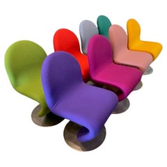 8 Verner Panton System 1-2-3 Swivel Dining Chairs