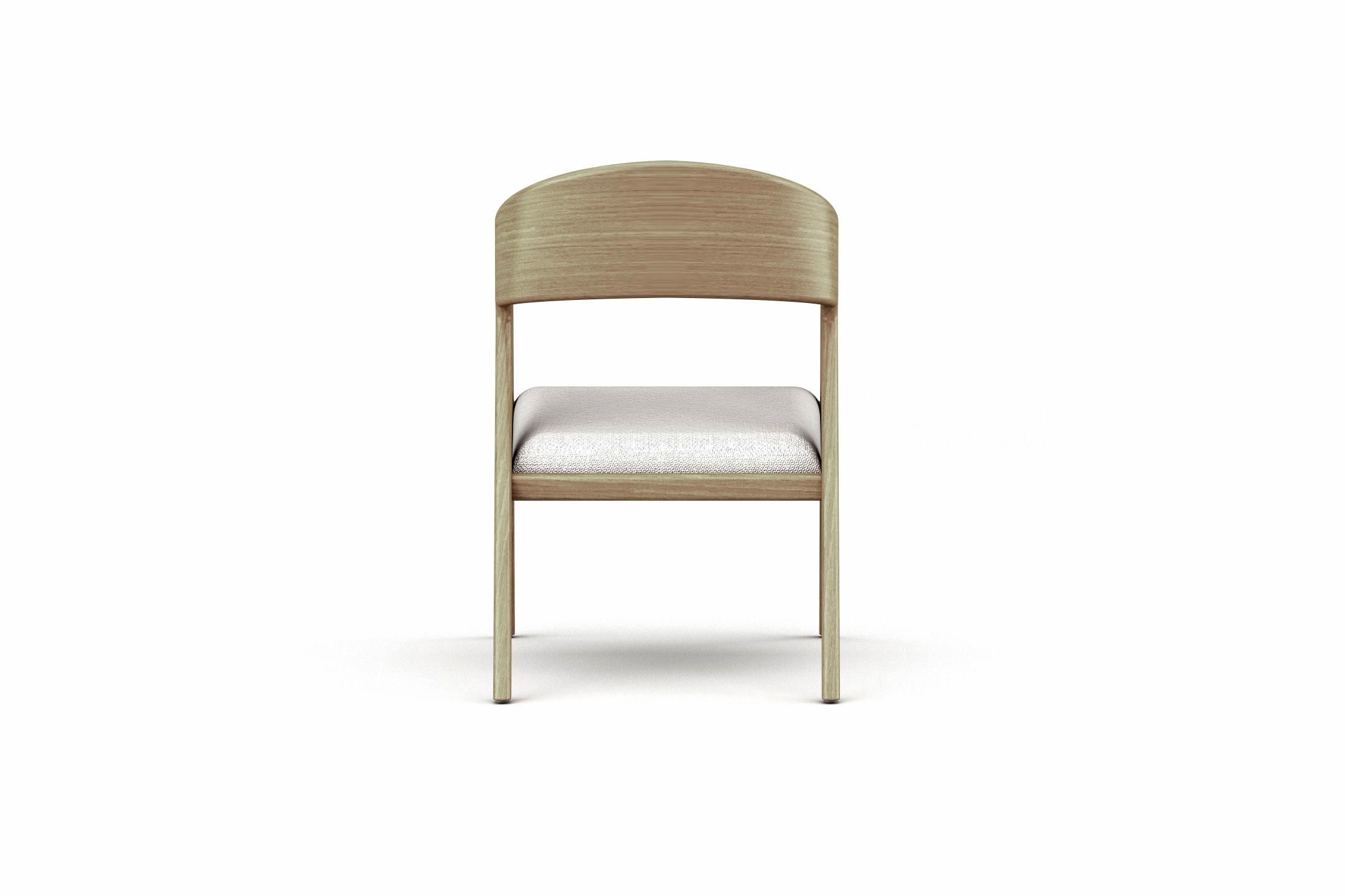8 Vertex-Sessel – moderner und minimalistischer Eichenholzsessel mit gepolstertem Sitz (Lackiert) im Angebot