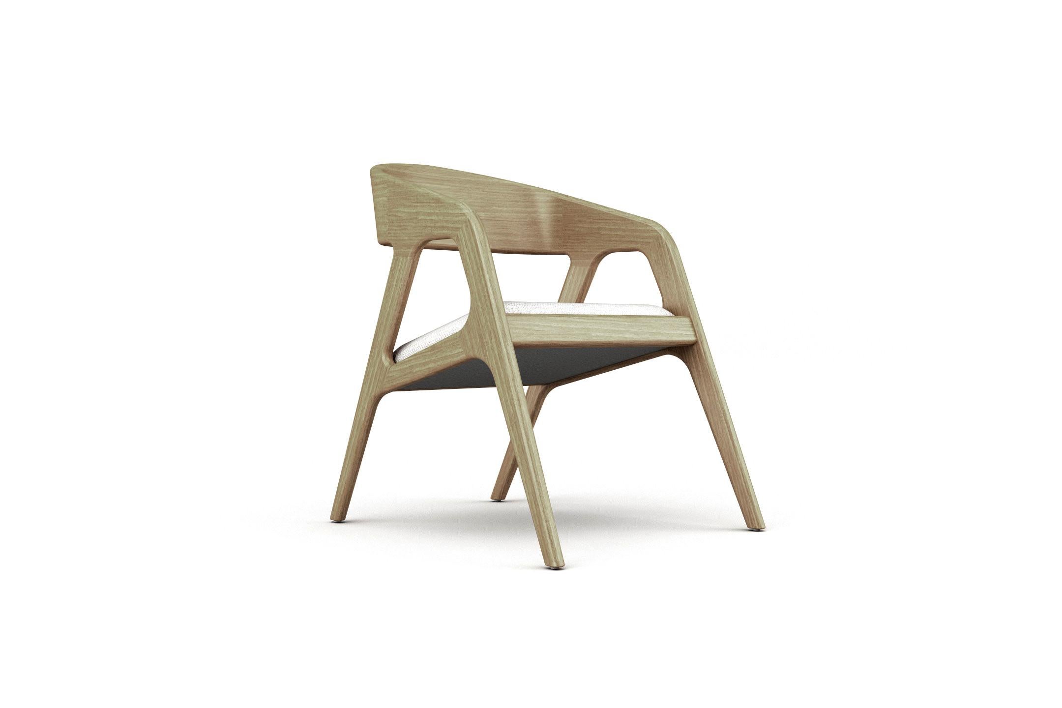 8 Vertex-Sessel – moderner und minimalistischer Eichenholzsessel mit gepolstertem Sitz im Zustand „Neu“ im Angebot in London, GB