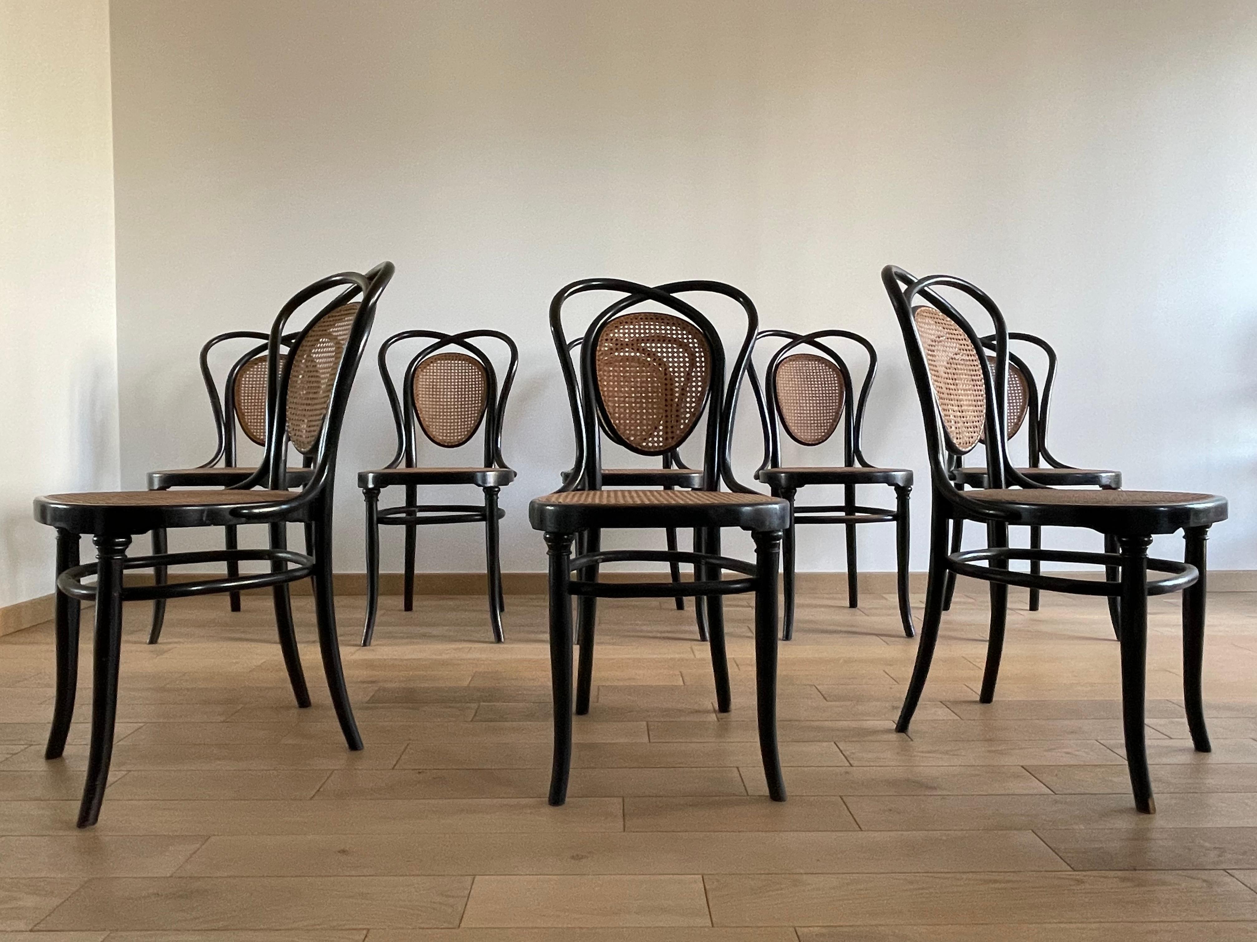 8 Wiener Stühle N.33 von J & J Kohn, 1900er Jahre im Angebot 11