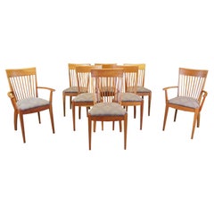 8 Vintage Arhaus Italian Cherry Shaker Mission Farmhouse Country Dining Chairs