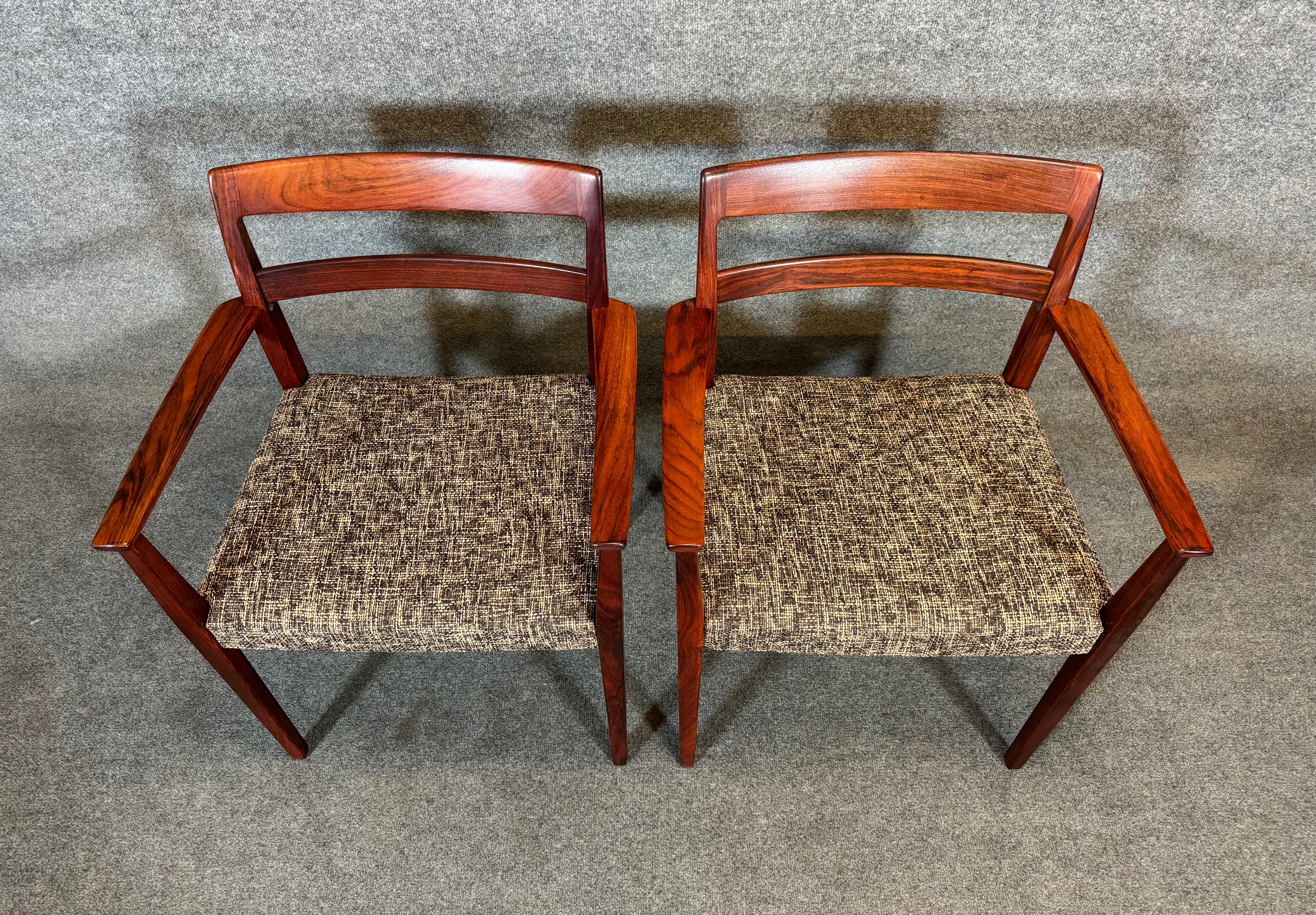 Scandinavian Modern  8 Vintage Danish Mid Century Rosewood Dining Chairs 