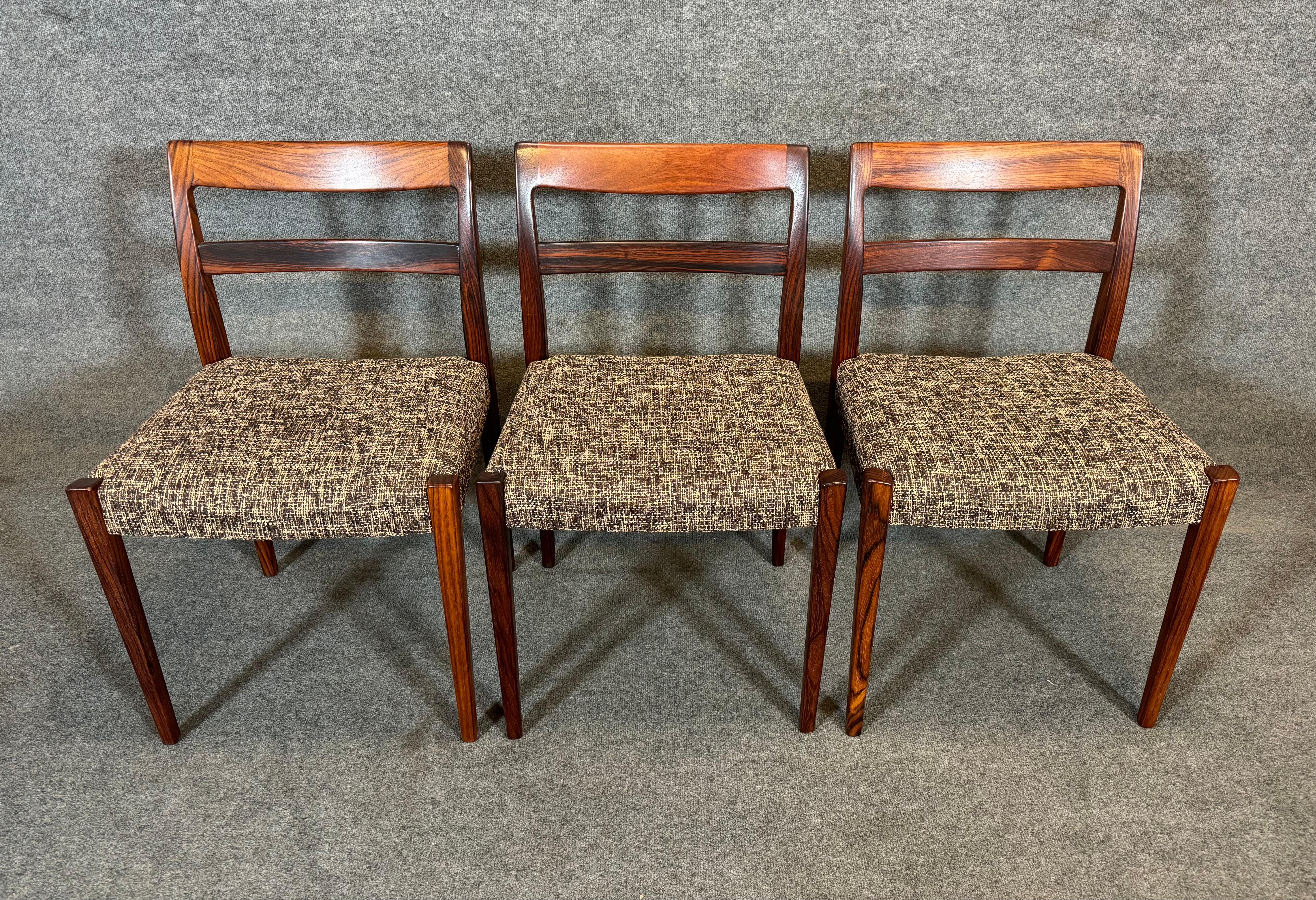 Mid-20th Century  8 Vintage Danish Mid Century Rosewood Dining Chairs 