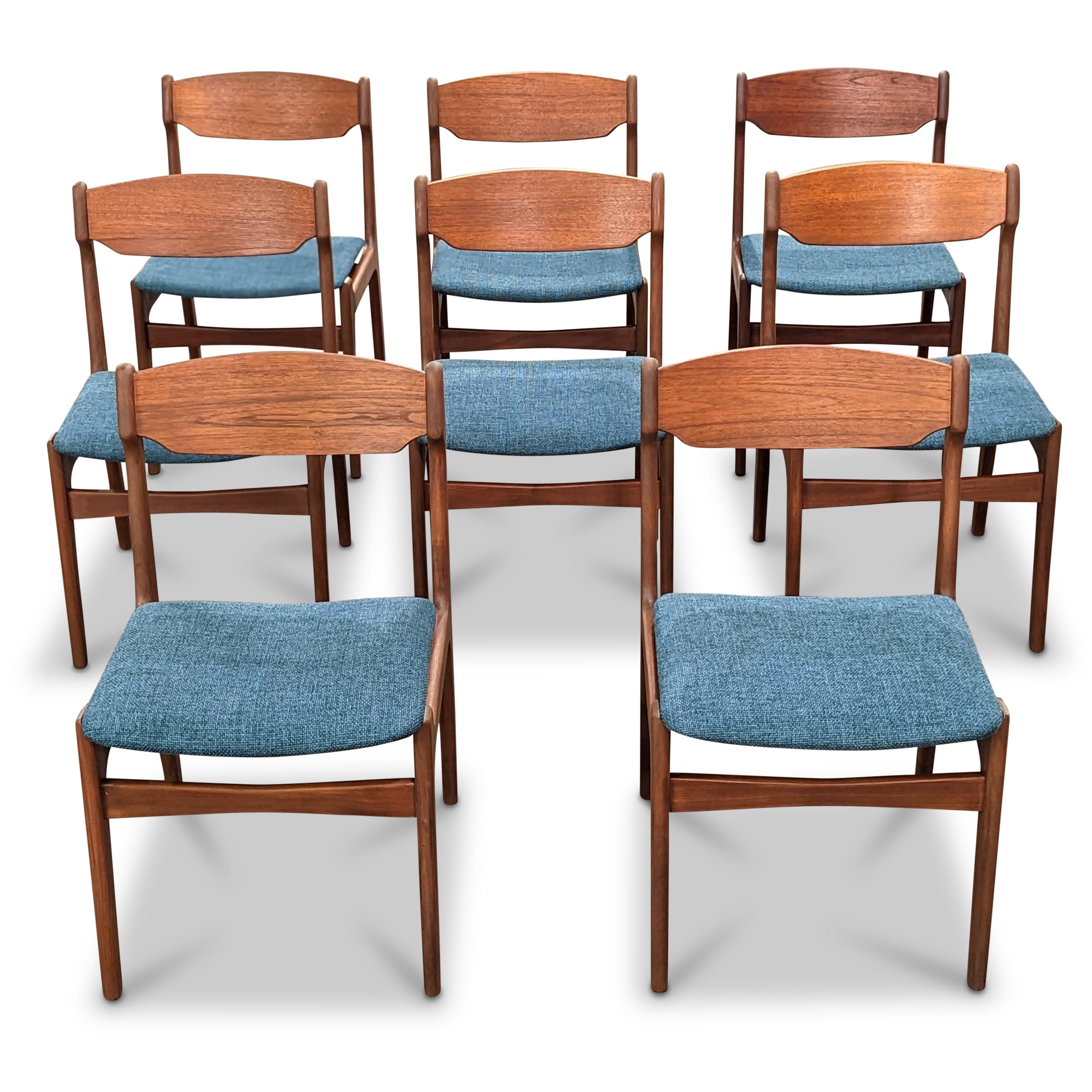 8 Vintage Danish Mid Century Teak Dining Chairs, 012360 Findahl Mobelfabrik In Good Condition In Jersey City, NJ
