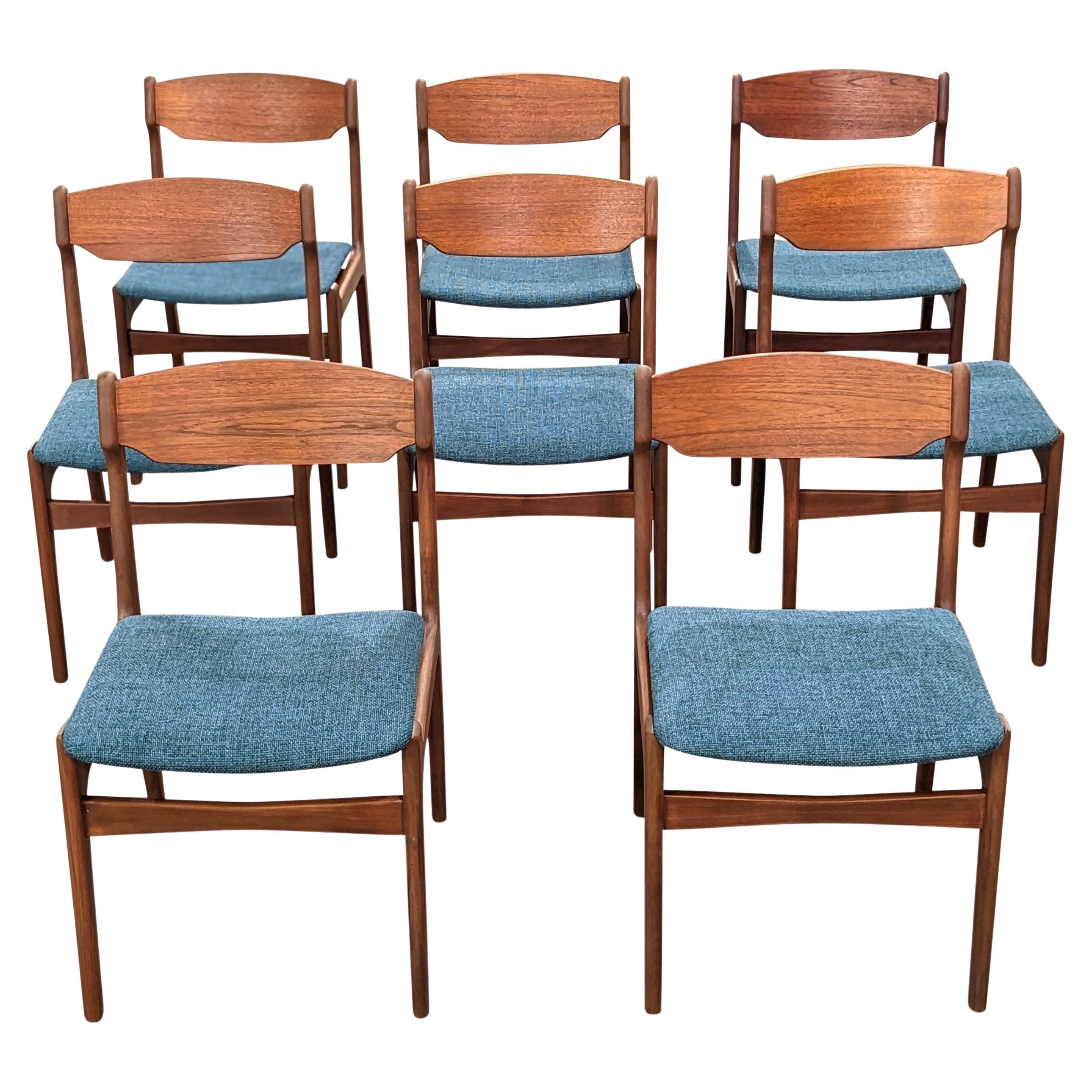 8 Vintage Danish Mid Century Teak Dining Chairs, 012360 Findahl Mobelfabrik