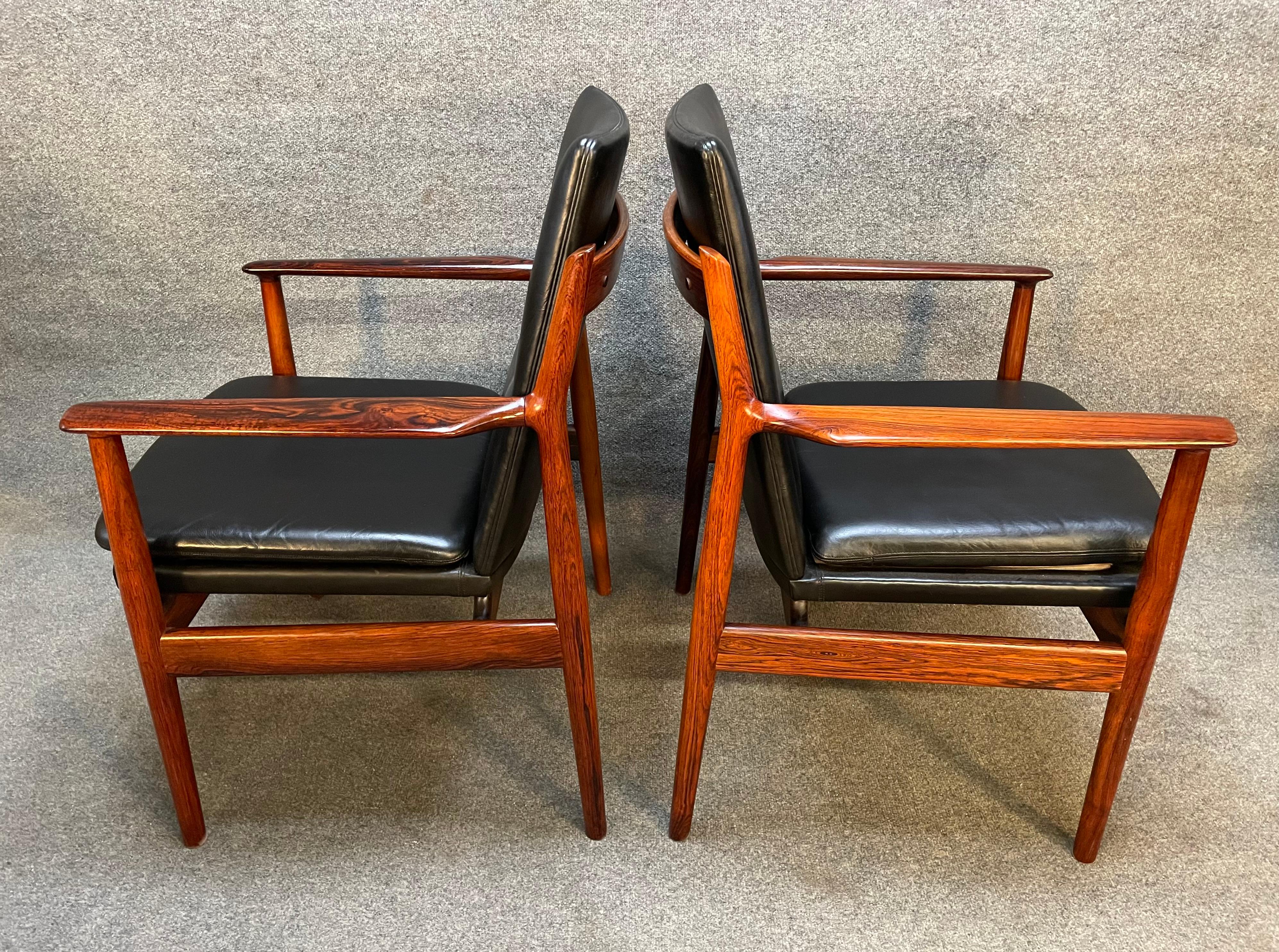 8 Vintage Danish Modern Rosewood Armchairs 