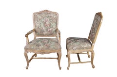 8 Vintage Drexel Heritage Louis XVI Style Walnut Upholstered Dining Chairs