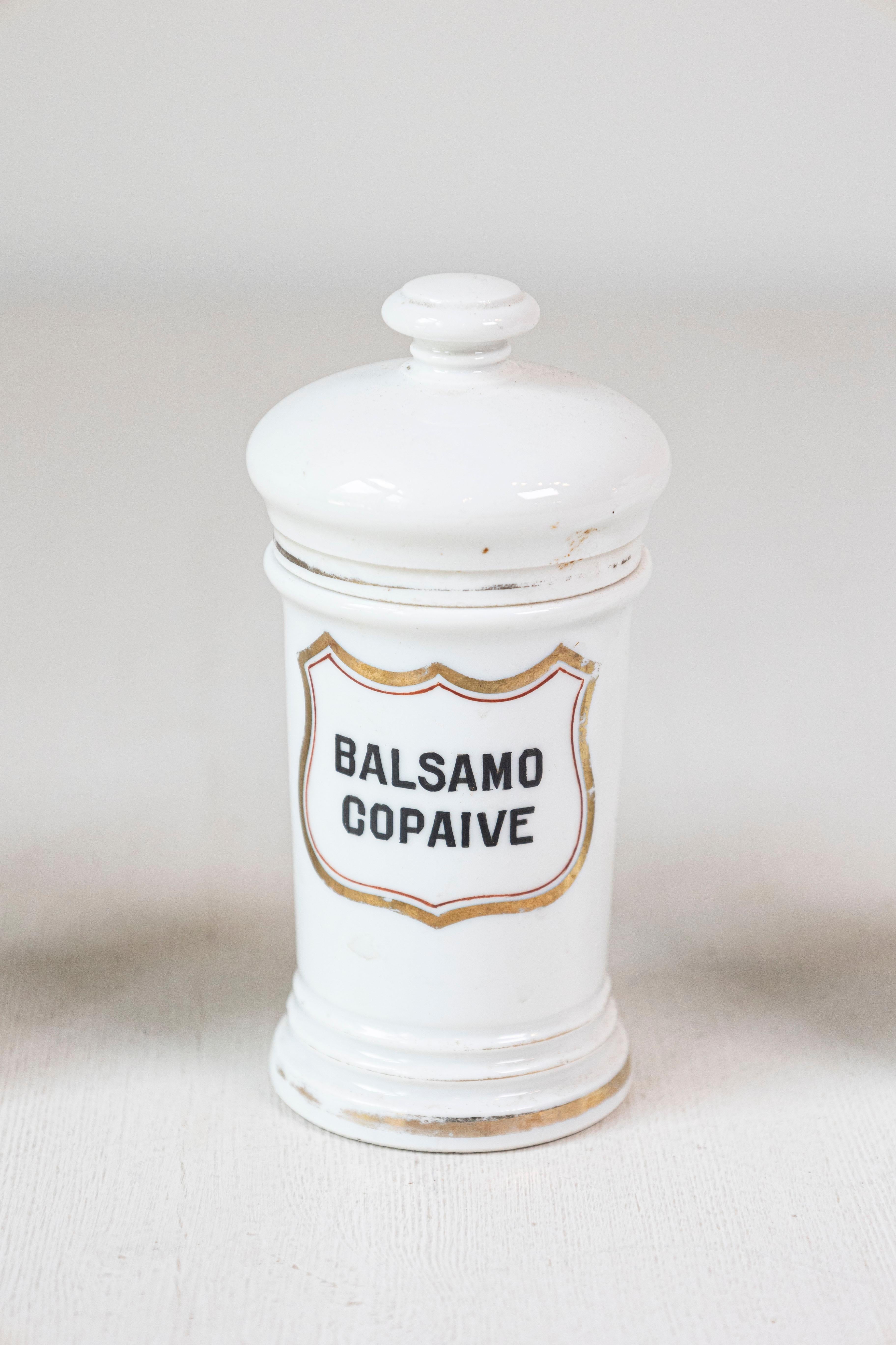 8 Vintage Italian Porcelain Pharmacy Jars with Labels, Sold Each For Sale 1