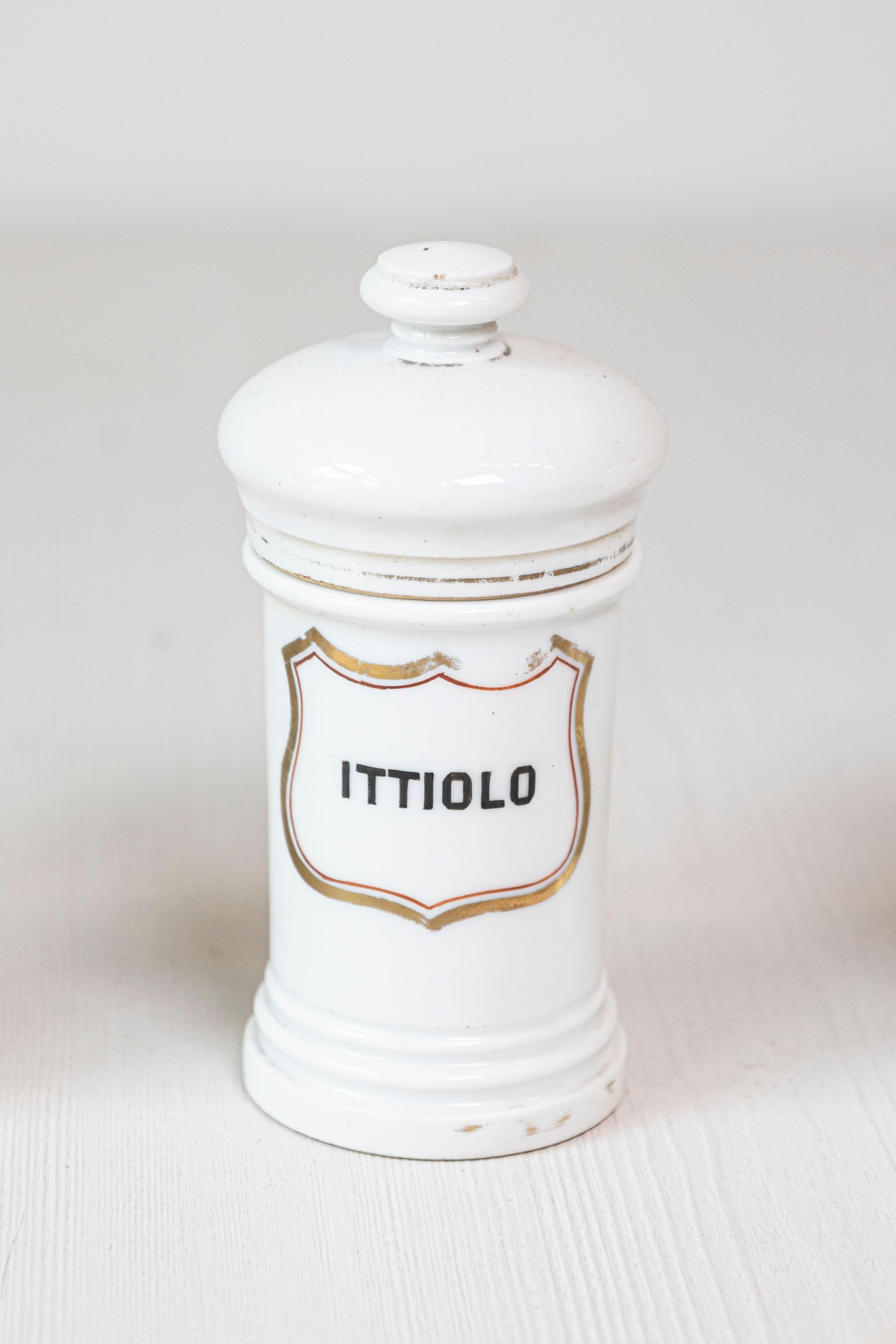 8 Vintage Italian Porcelain Pharmacy Jars with Labels, Sold Each For Sale 5