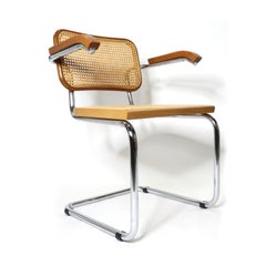 8 Vintage Marcel Breuer Style Blond Beechwood Chrome Cesca Dining Chairs