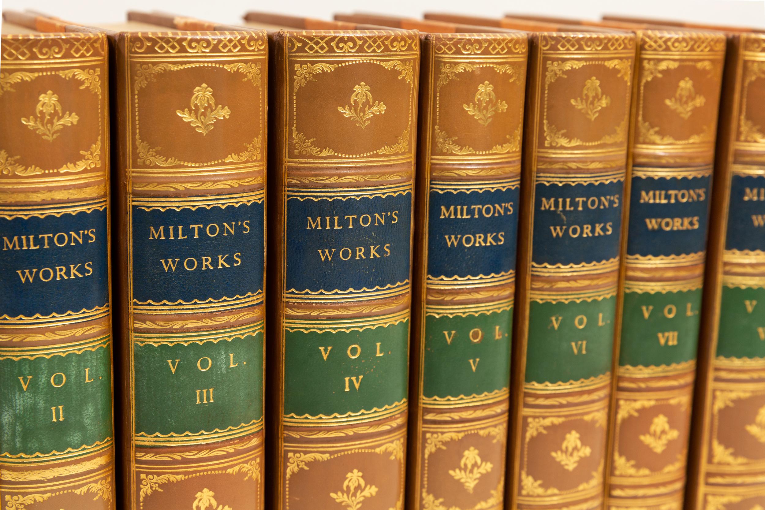 8 Volumes. John Milton, The Works of John Milton In Good Condition In New York, NY