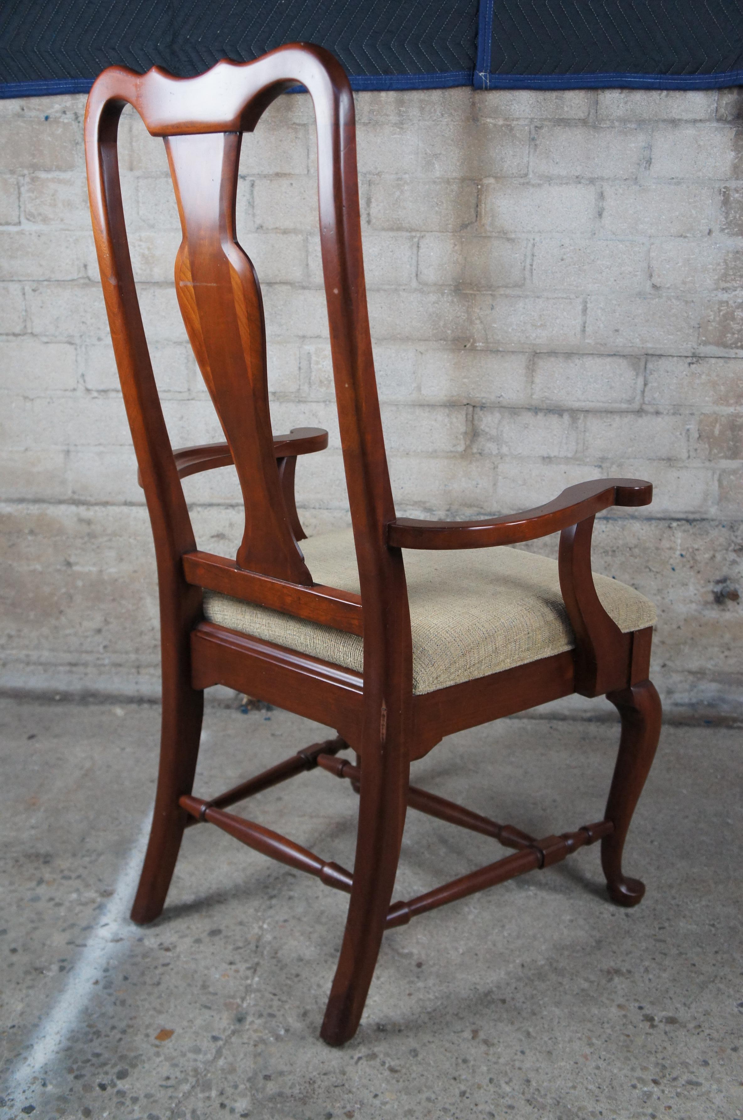 Late 20th Century 8 Vtg Lexington Bob Timberlake Queen Anne Style Cherry Farmhouse Dining Chairs