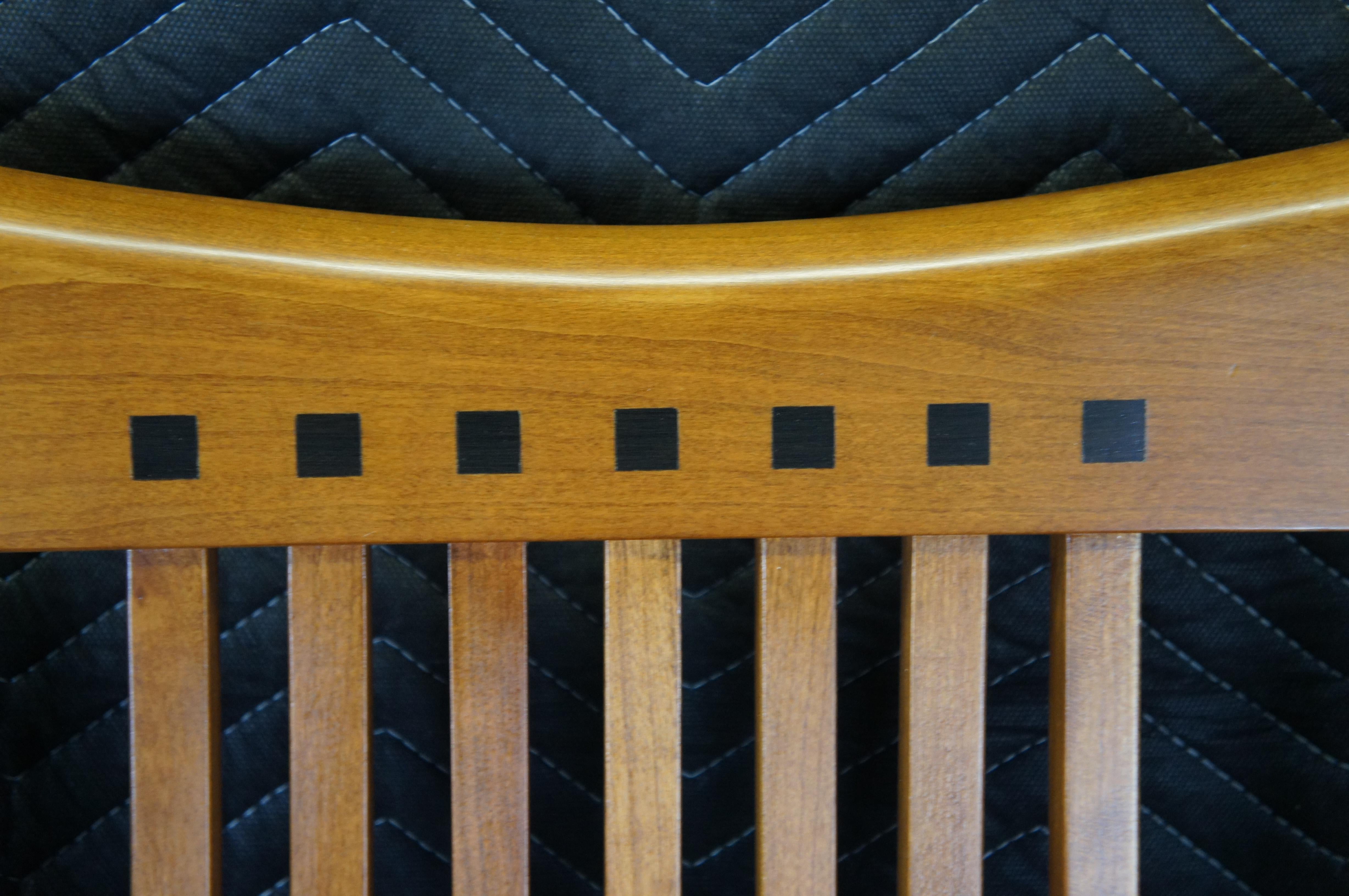 8 Vtg Stickley 21st Century Mission Arts & Crafts Cherry Slat Back Dining Chairs 1