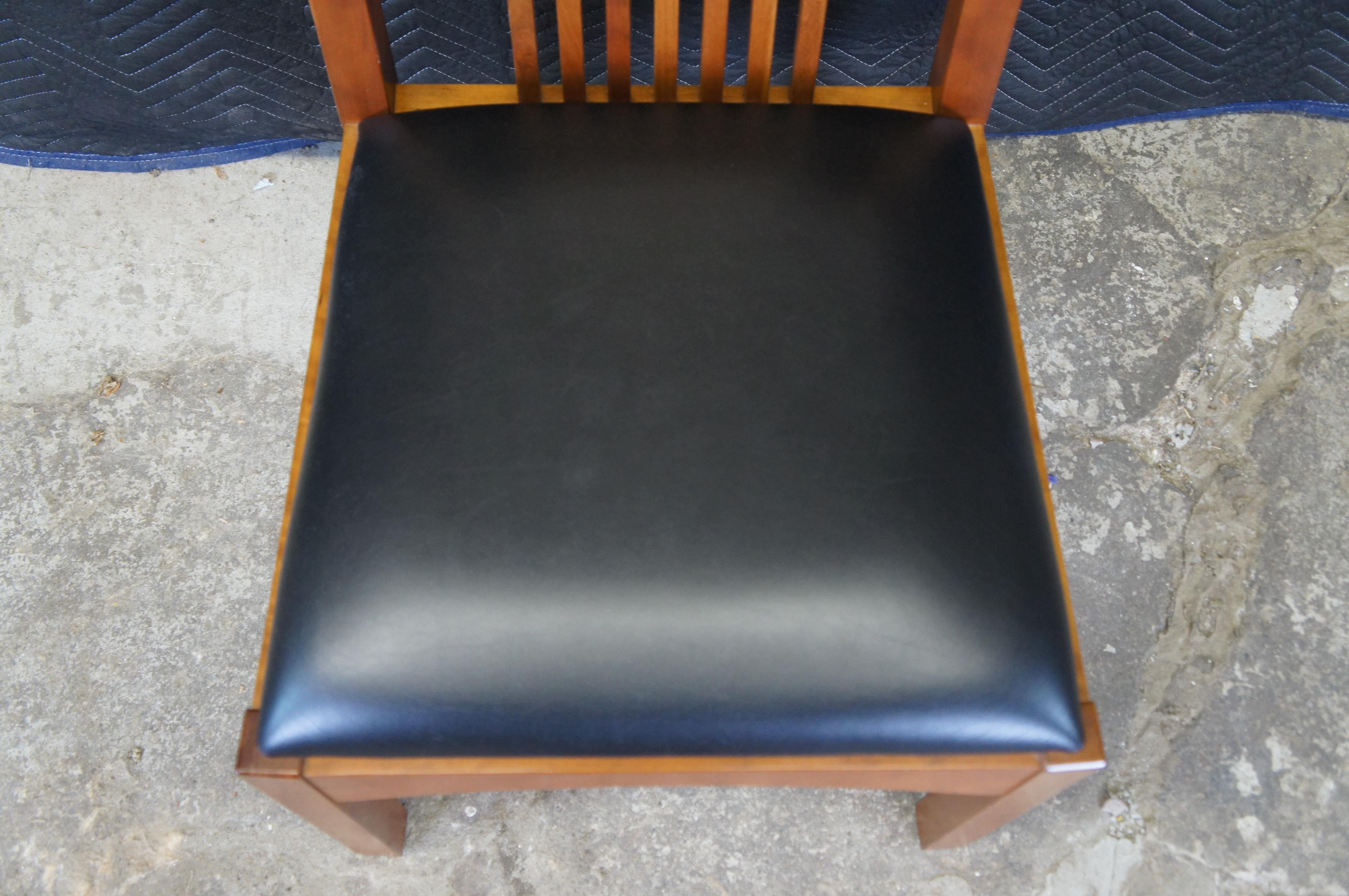 8 Vtg Stickley 21st Century Mission Arts & Crafts Cherry Slat Back Dining Chairs 2