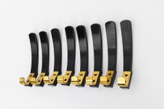 8 Wall Hooks 'Bakelite and Brass', Vienna, circa 1950s