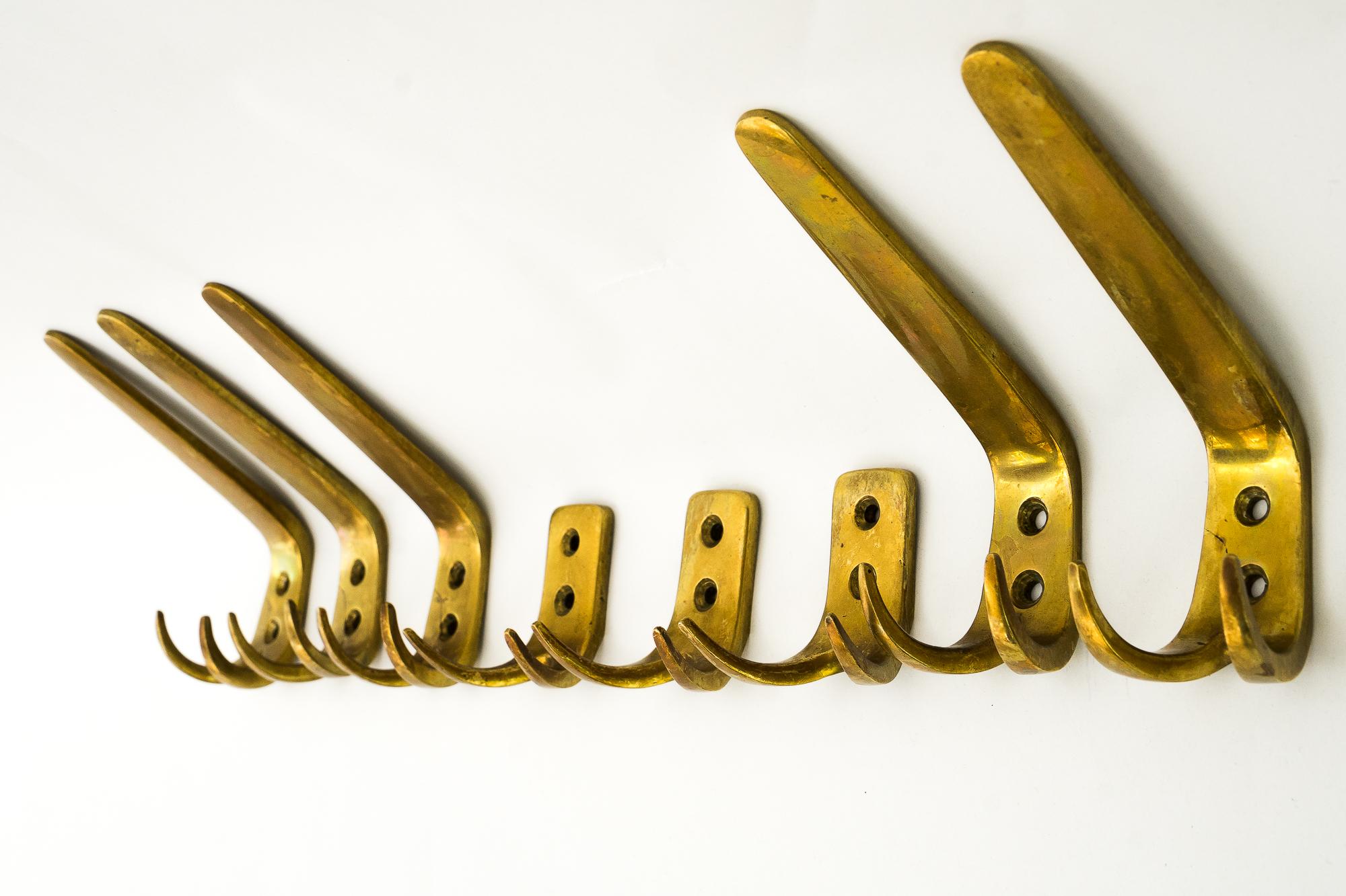 Mid-Century Modern 8 Wall Hooks, Vienna, Around 1950s For Sale