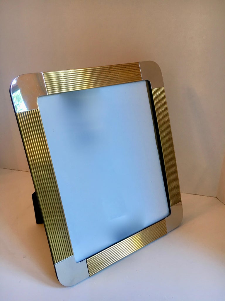 Brass and Chrome Picture Frame For Sale at 1stdibs