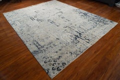 8' x 10' Hand-Knotted Indian Wool Rug with Dreamlike Architectural Garden Design