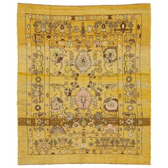 8 x 10 Moderner Goldenrod-Wollteppich im Revival-Stil, handgefertigt mit Allover-Muster