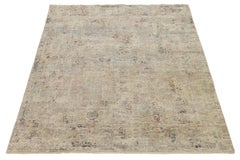 8 x 10 Modern Transitional Handmade Wool Rug in Sand & Muted Indigo