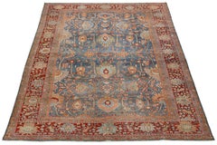8 x 12 Antico Sultanabad Rugs del 1900 - Lana annodata a mano in blu