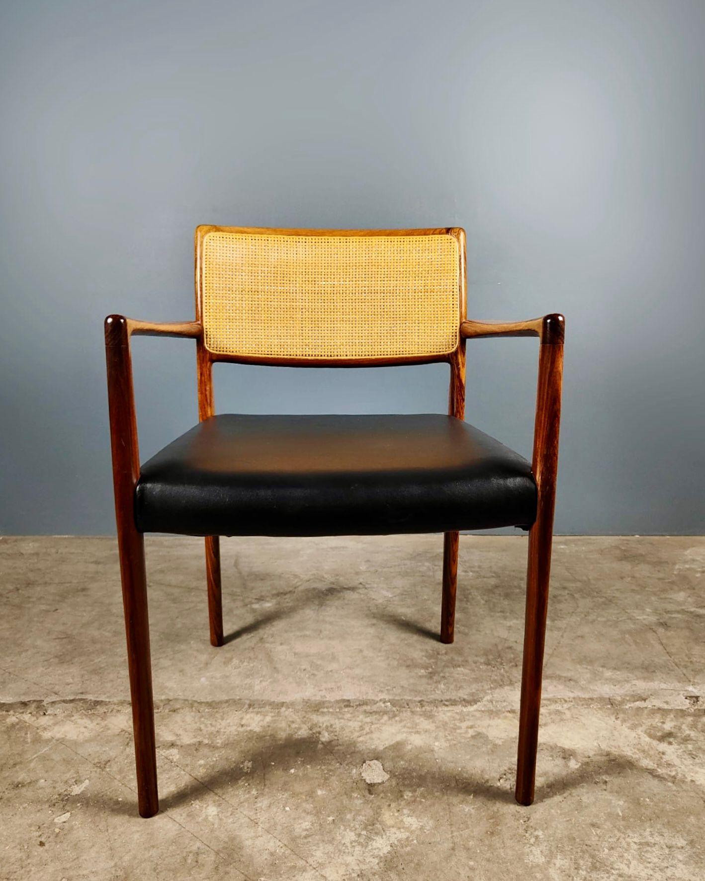 Danish 8 x Model 80 Dining Chairs By Niels Møller From J.L Møllers Mid Century Vintage