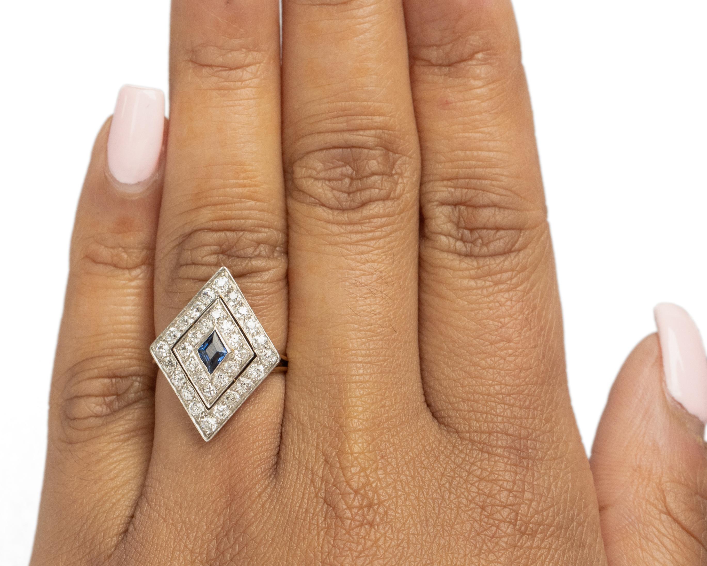 .80 Carat Art Deco Diamond 18 Karat YG & Platinum Engagement Ring In Good Condition For Sale In Atlanta, GA