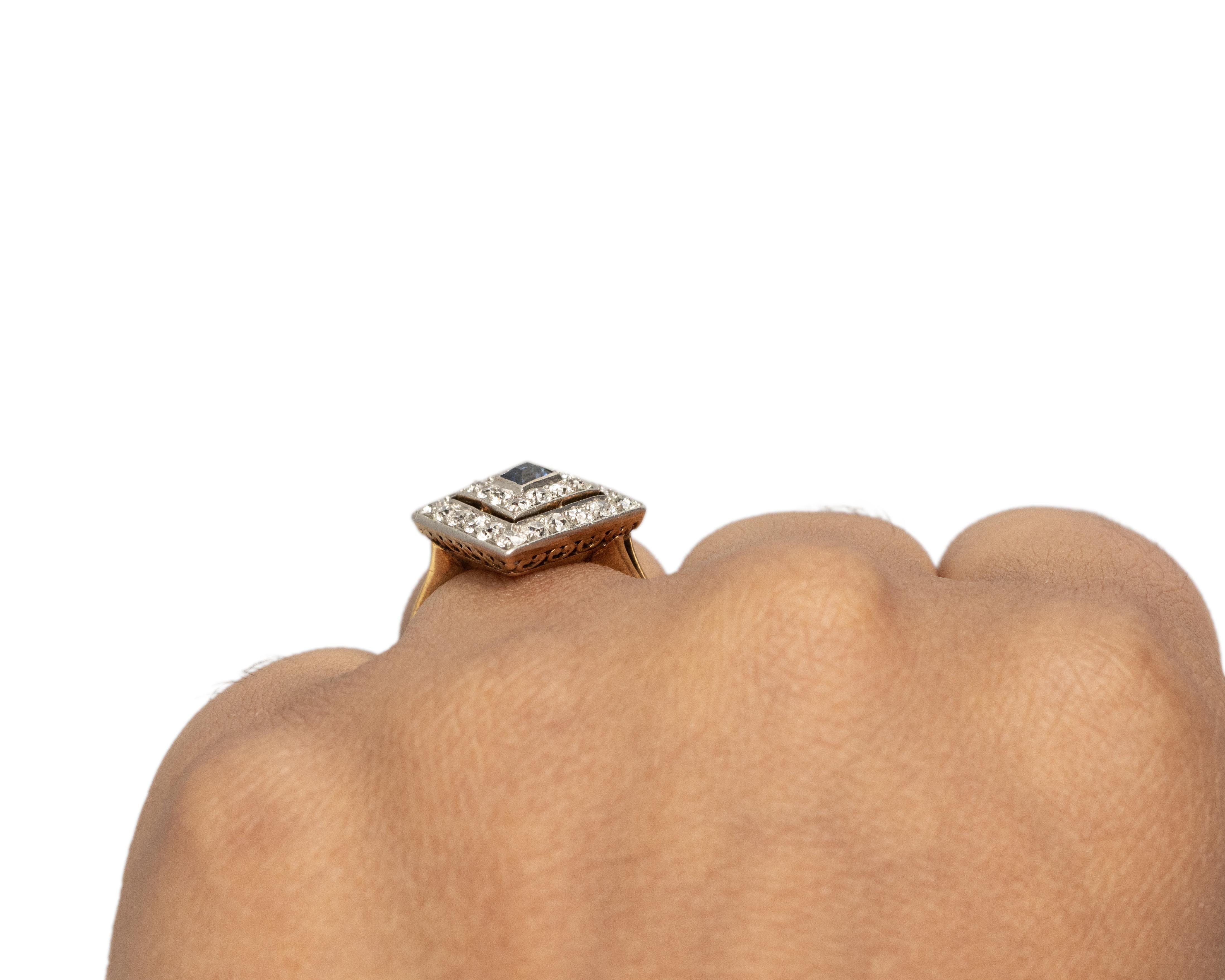 Women's .80 Carat Art Deco Diamond 18 Karat YG & Platinum Engagement Ring For Sale