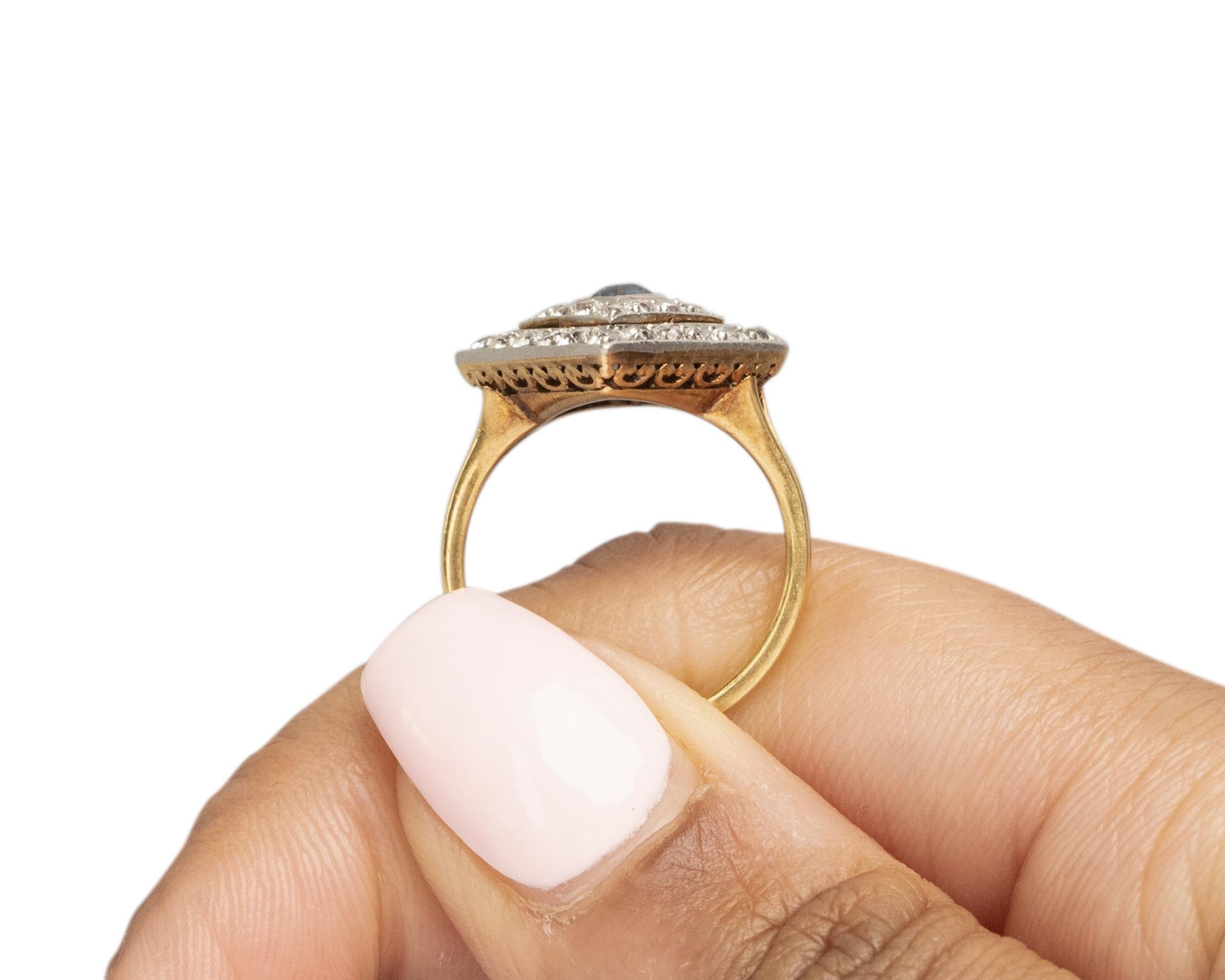 Women's .80 Carat Art Deco Diamond 18 Karat YG & Platinum Engagement Ring For Sale