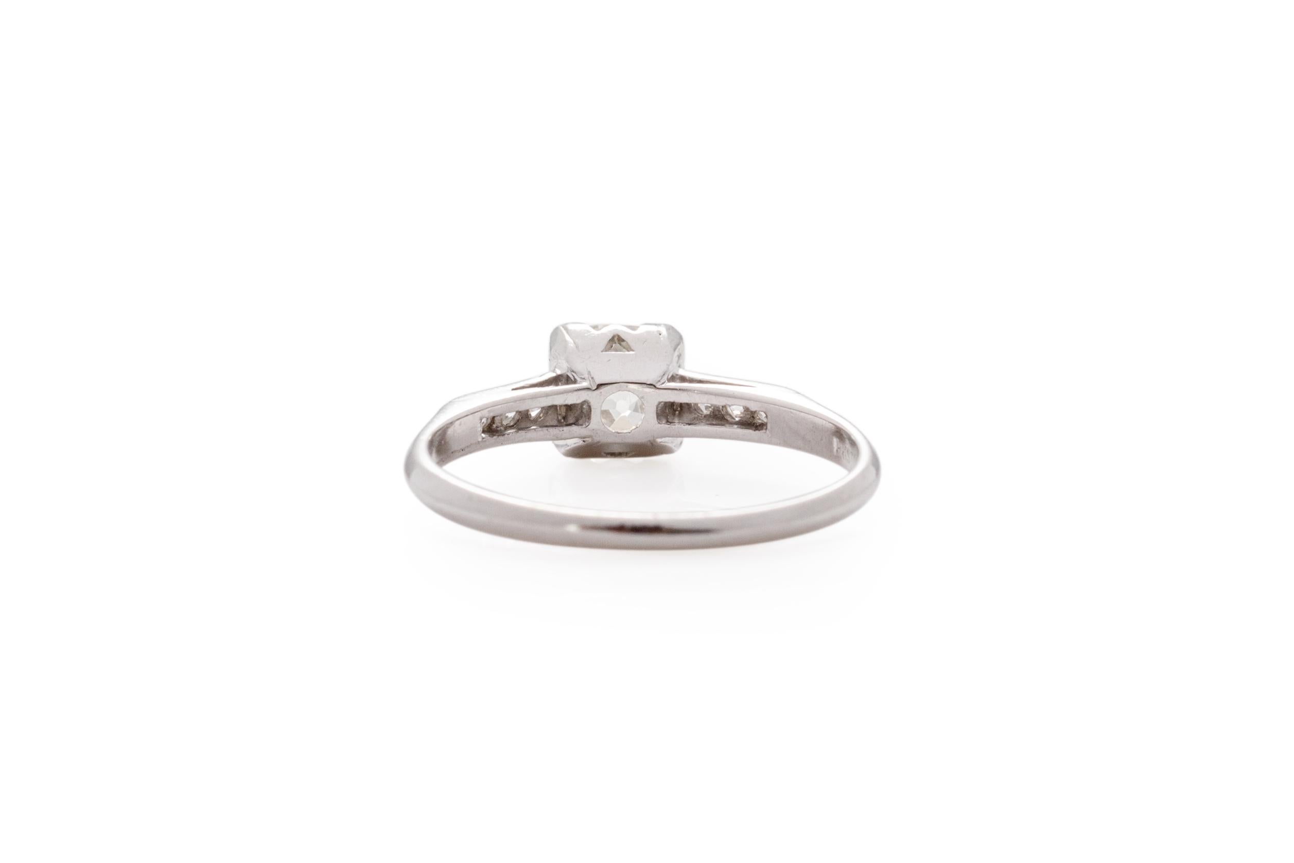 .80 Carat Art Deco Diamond Platinum Engagement Ring In Good Condition For Sale In Atlanta, GA
