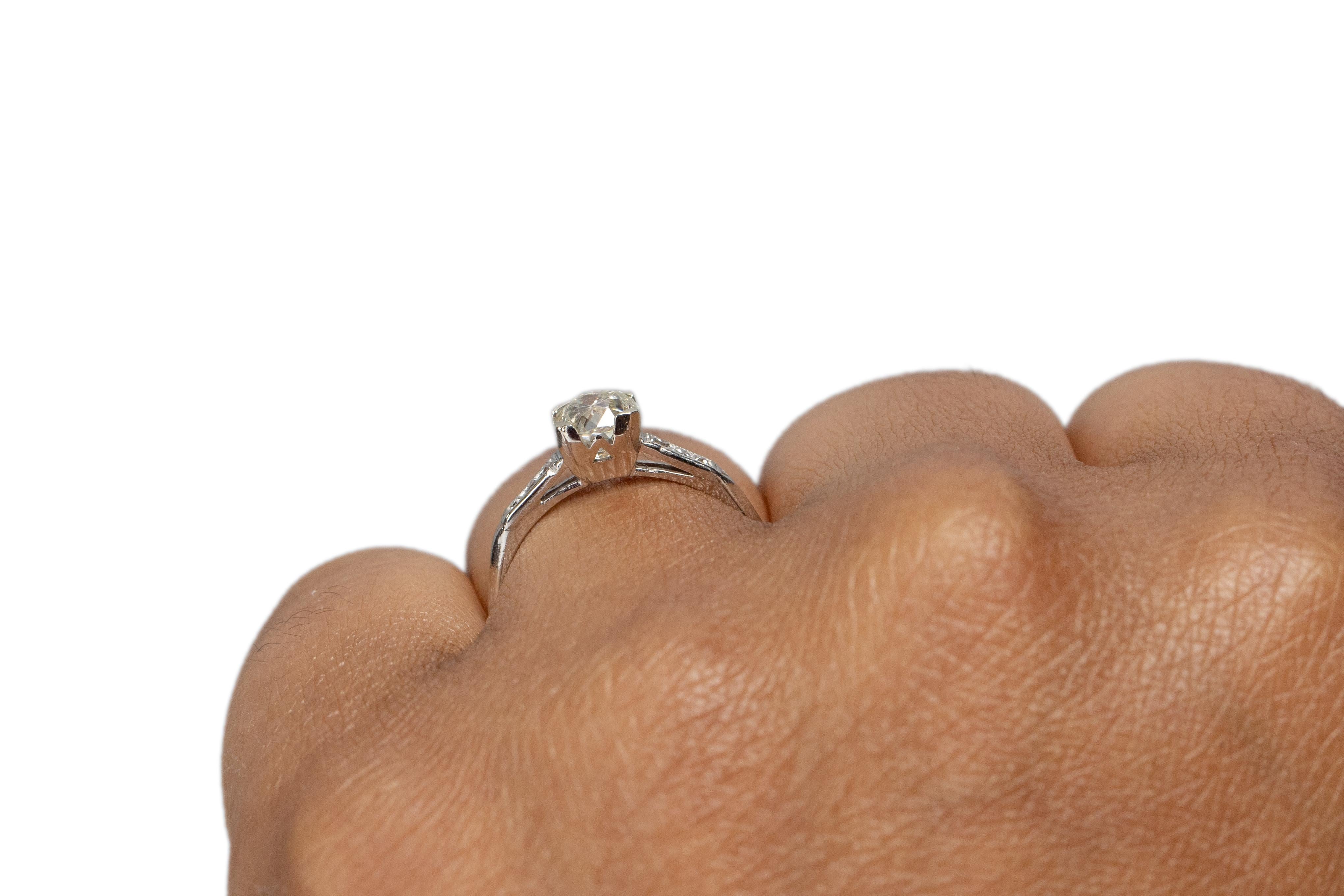.80 Carat Art Deco Diamond Platinum Engagement Ring For Sale 1