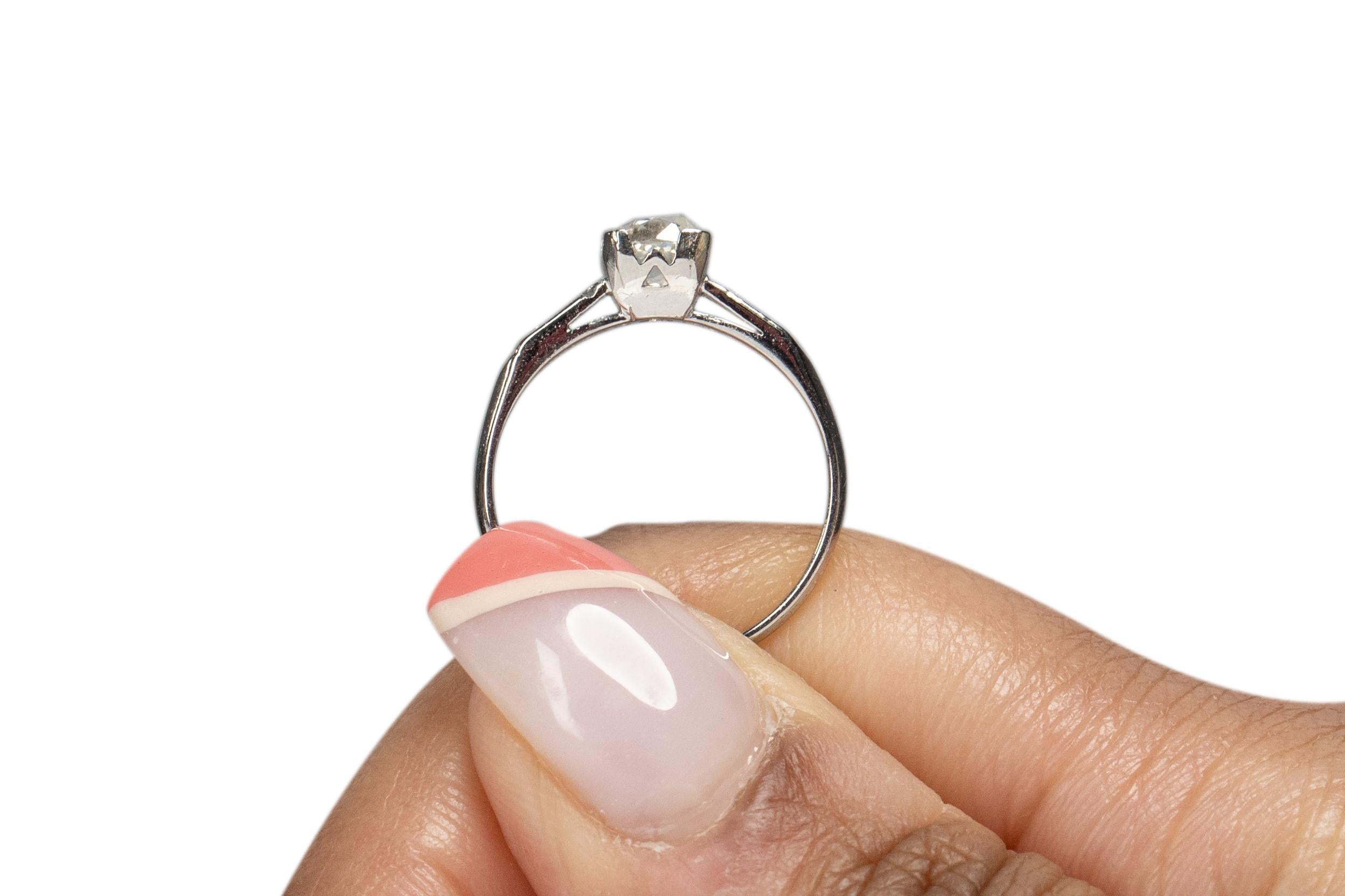 .80 Carat Art Deco Diamond Platinum Engagement Ring For Sale 3