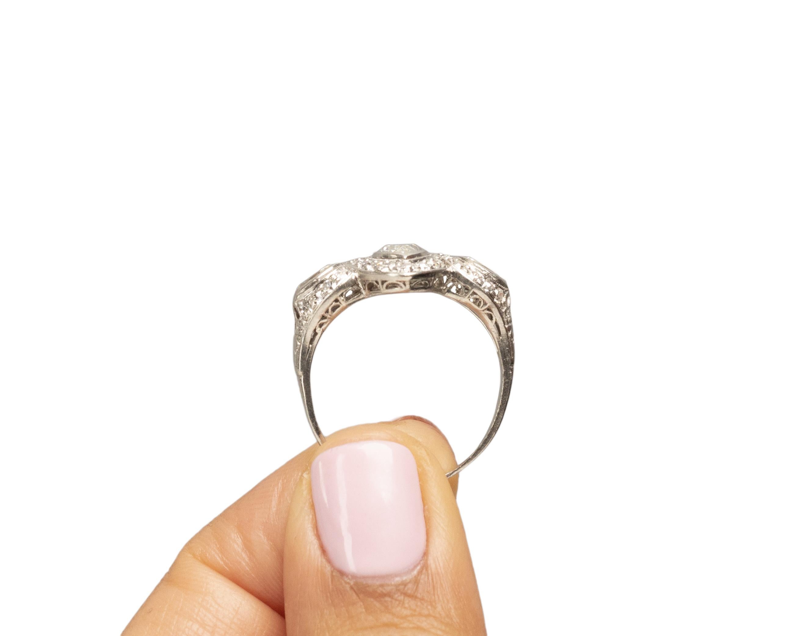 Bague de fiançailles en platine avec diamant Art Deco de 0,80 carat en vente 2