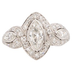 .80 Carat Art Deco Diamond Platinum Engagement Ring
