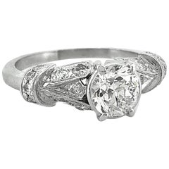 .80 carat diamond ring .80 Carat Diamond Antique Engagement Ring Platinum