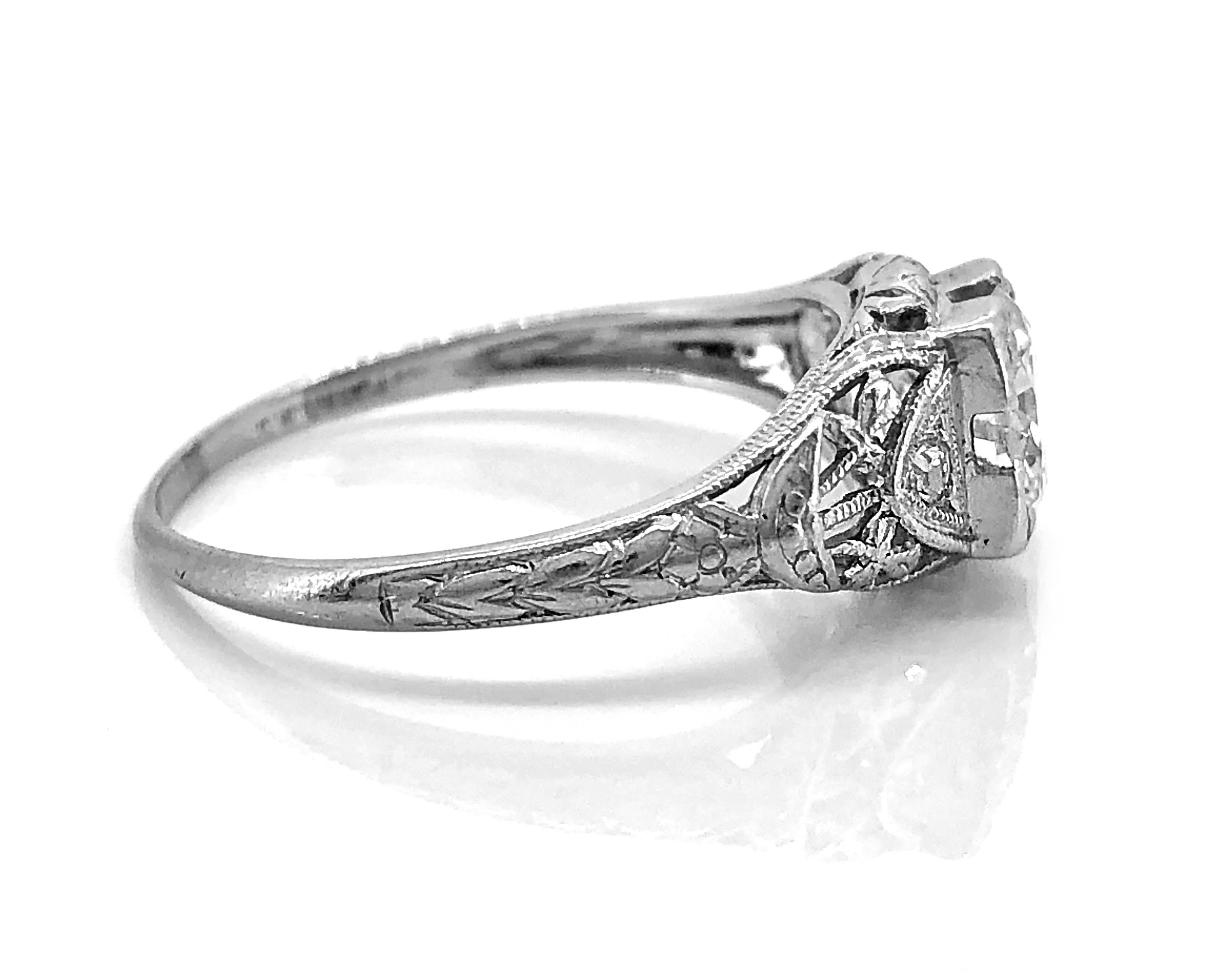 .80 Carat Diamond Art Deco Engagement Ring Platinum In Excellent Condition For Sale In Tampa, FL