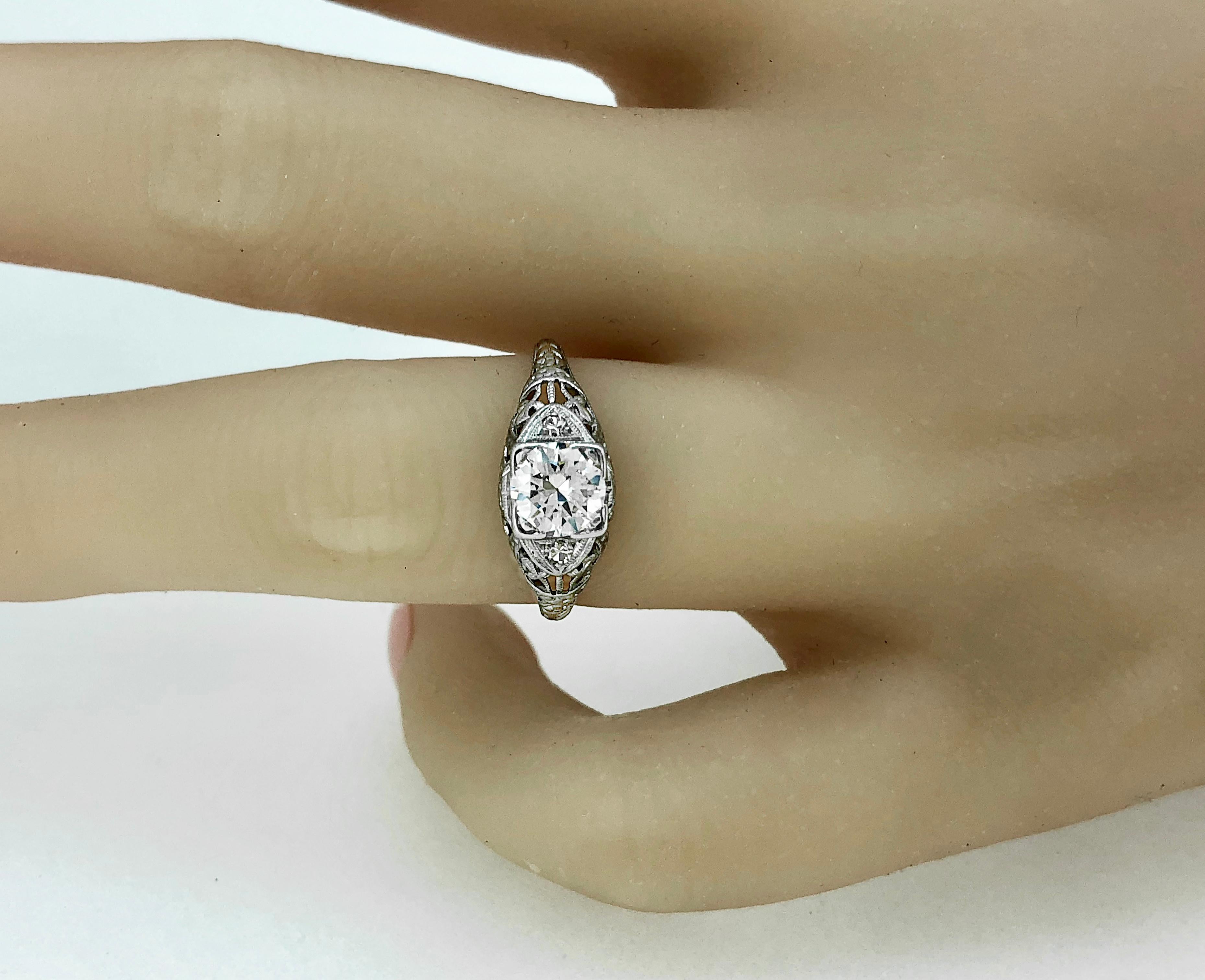 .80 Carat Diamond Art Deco Engagement Ring Platinum For Sale 1