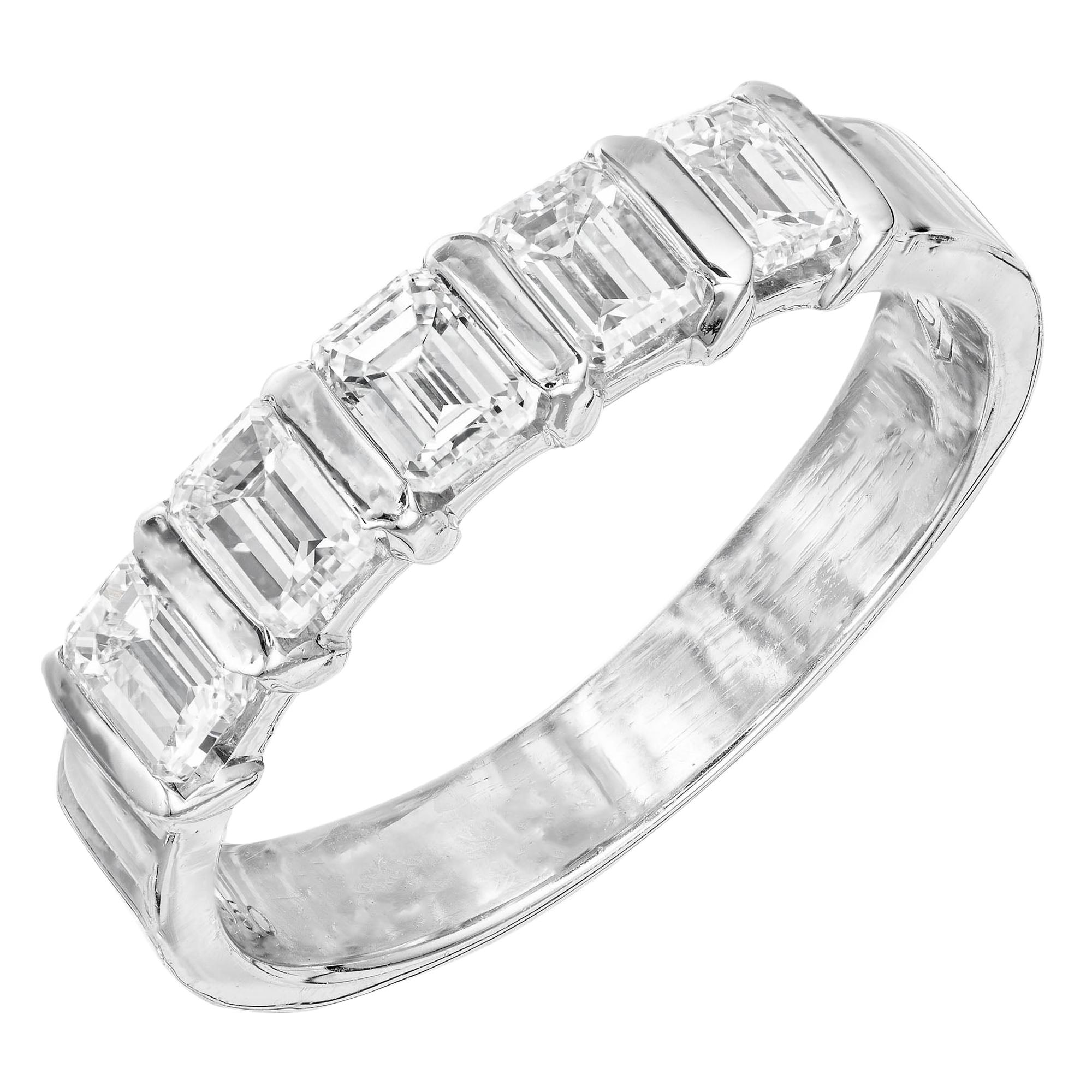 .80 Carat Diamond Platinum Bar Set Diamond Band Ring