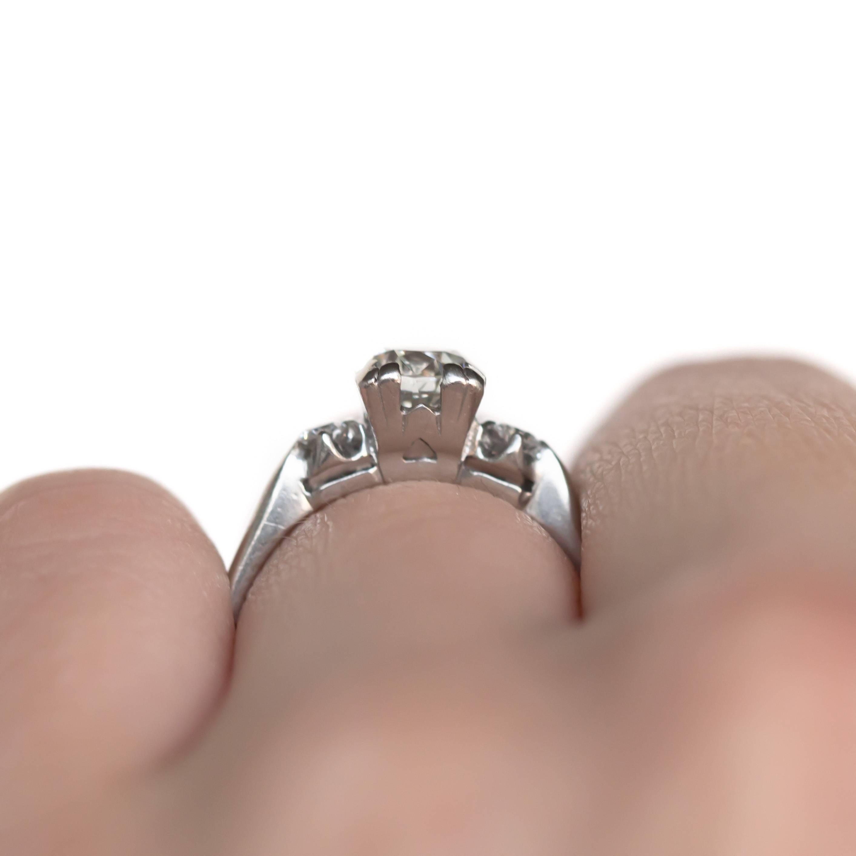 Women's .80 Carat Diamond Platinum Engagement Ring For Sale