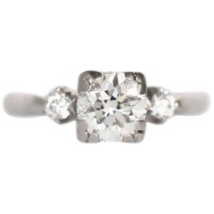 Anillo de compromiso de platino con diamantes de 80 quilates