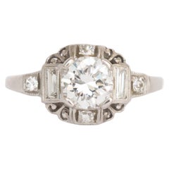 Vintage .80 Carat Diamond Platinum Engagement Ring