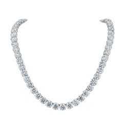 80-Carat Diamond Tennis Necklace  1.25 Carat Each  F-G-H Color  VS Clarity