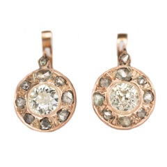 .80 Carat Diamond Yellow Gold Earrings