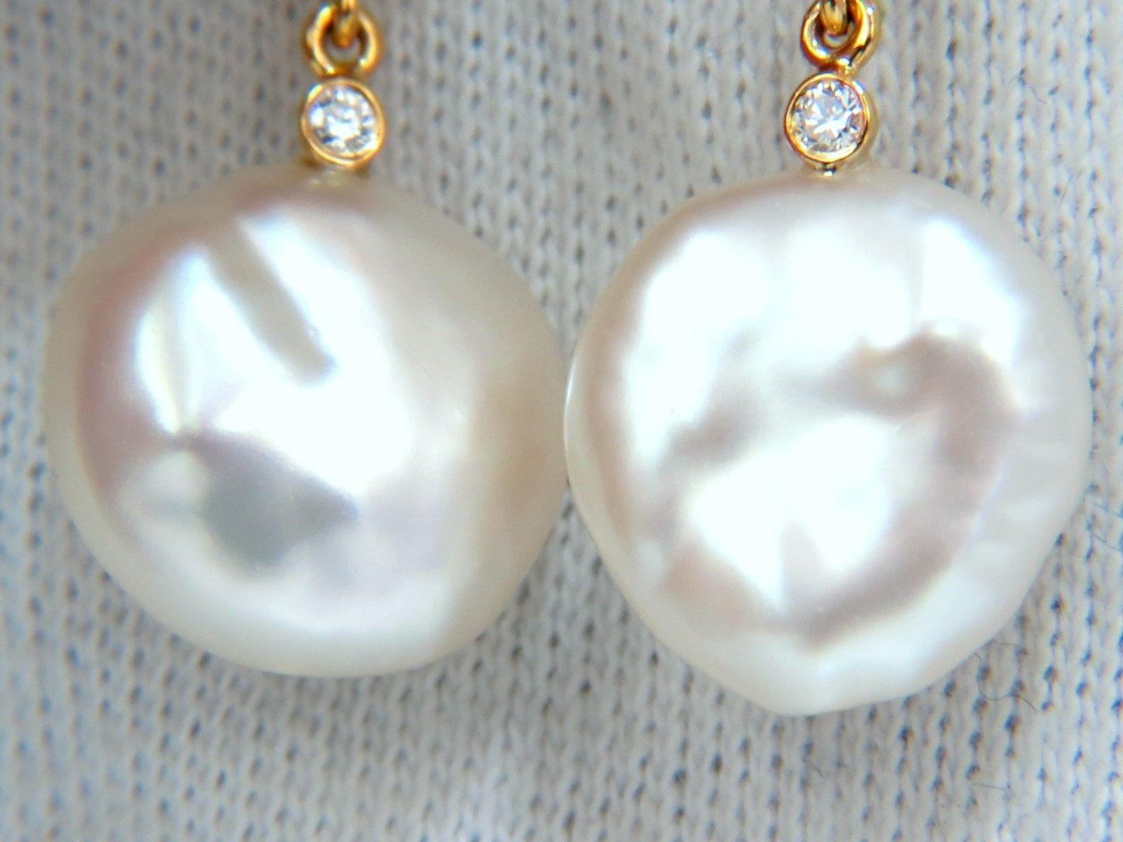 .80 Carat Diamonds South Sea White Pearl Studs and Jacket Earrings 14 Karat 1