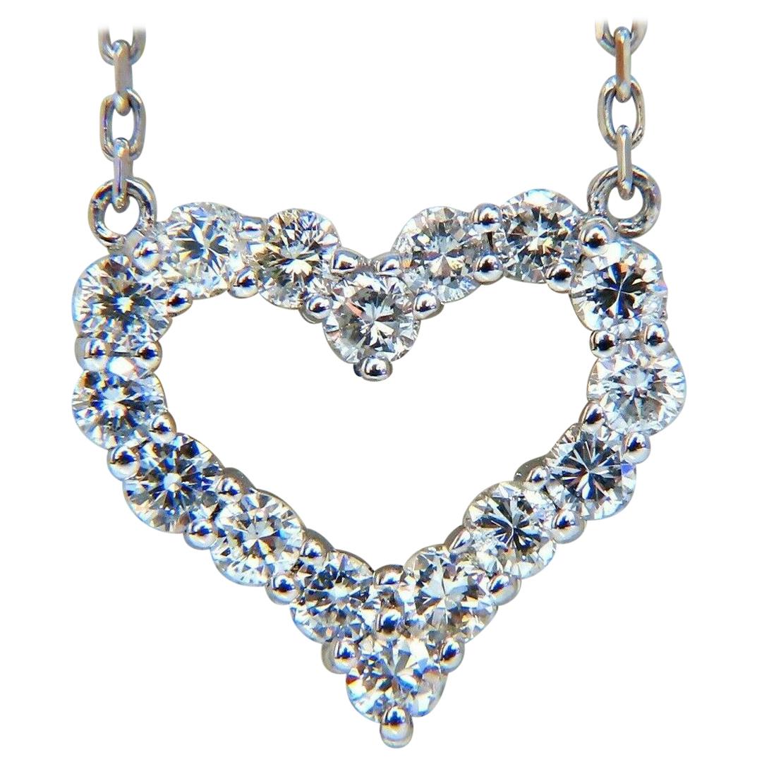 Collana con diamanti naturali a forma di cuore da 0,80 carati, 14 carati*