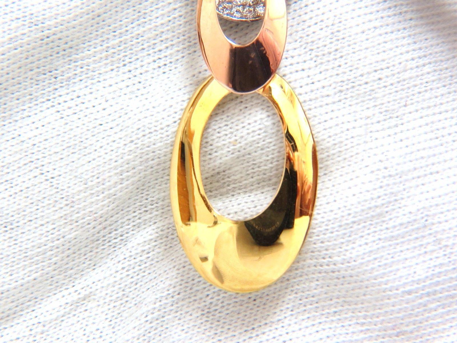 0,80 Karat natürliche Diamanten Dreifarbige 3D-Ohrringe mit vier Etagen und hohem Glanz (Rundschliff) im Angebot