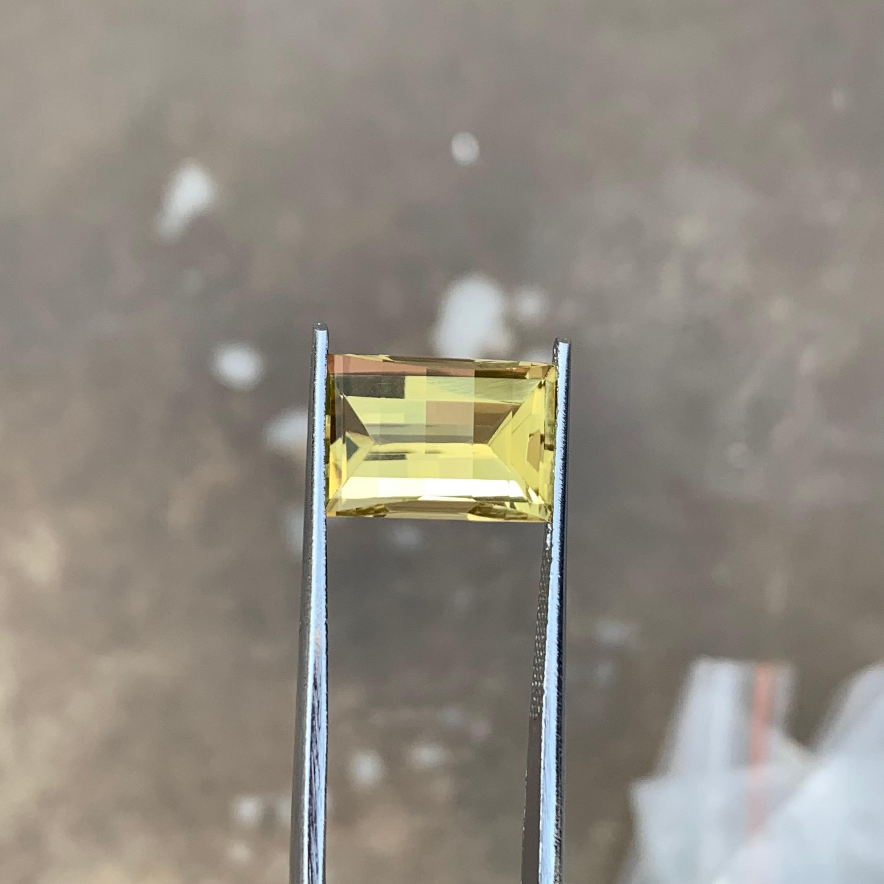 Taille émeraude Quartz jaune citron naturel de 8,0 carats, taille pixel libre