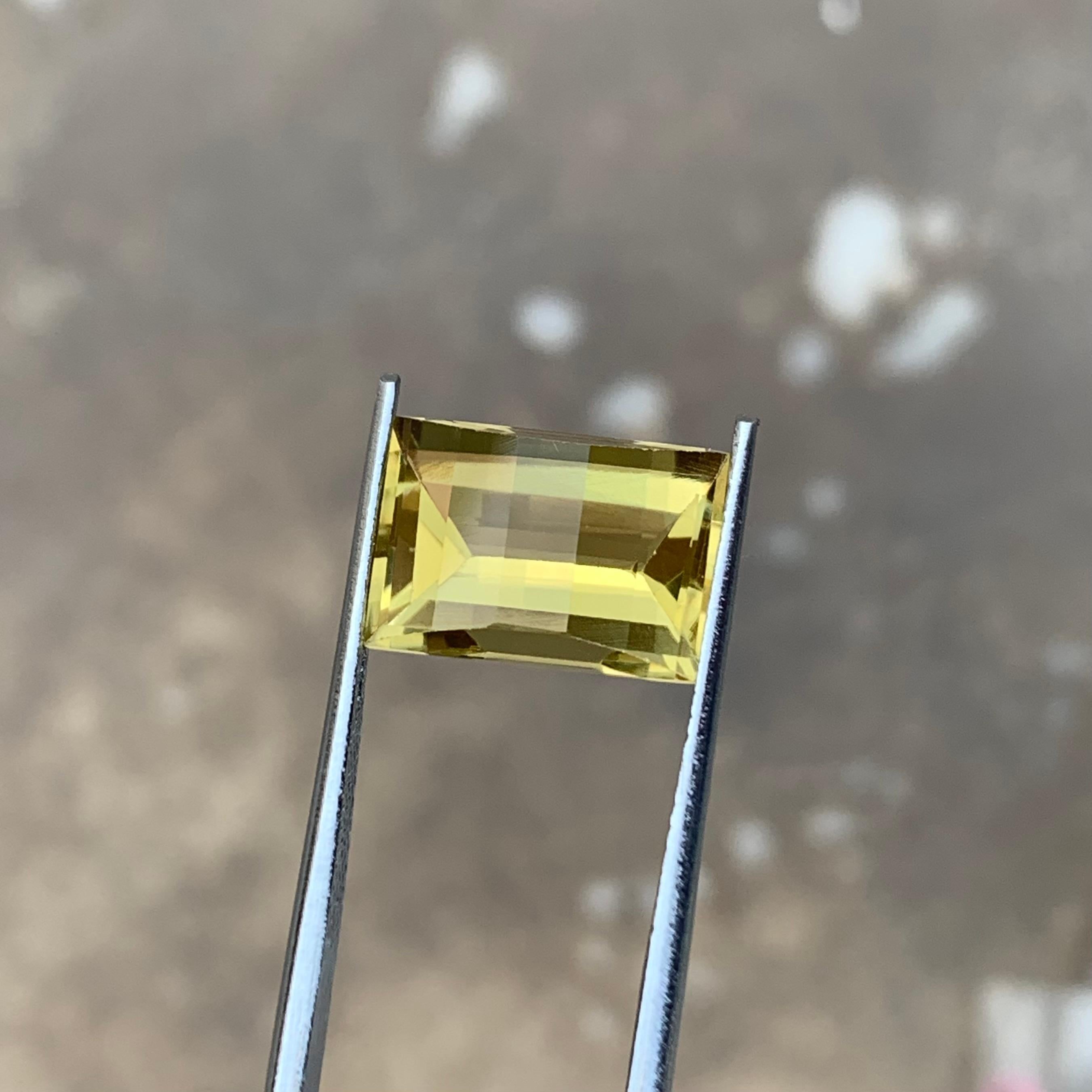  Quartz jaune citron naturel de 8,0 carats, taille pixel libre Unisexe 